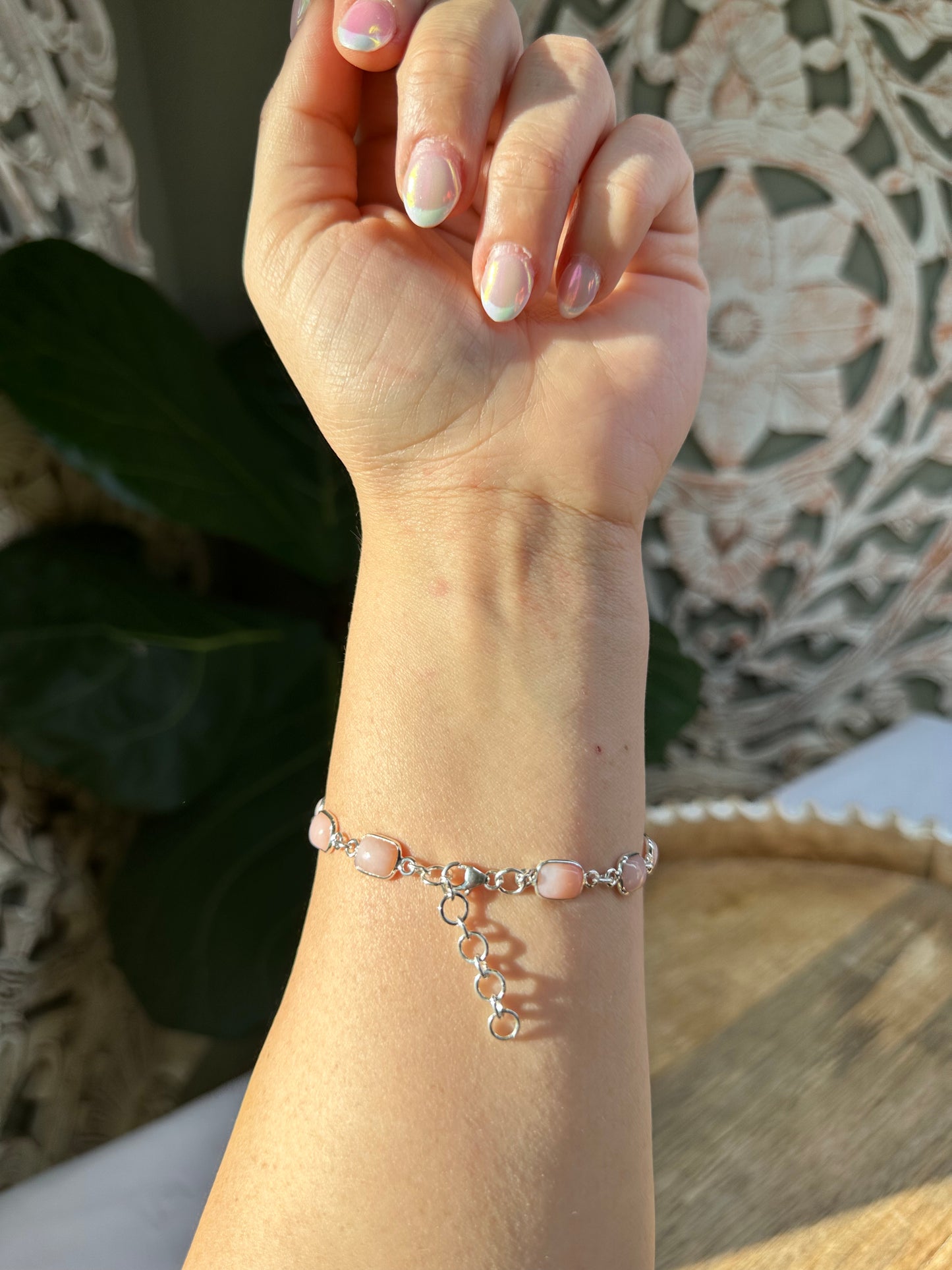 Australian Pink Opal Infinity Bracelet