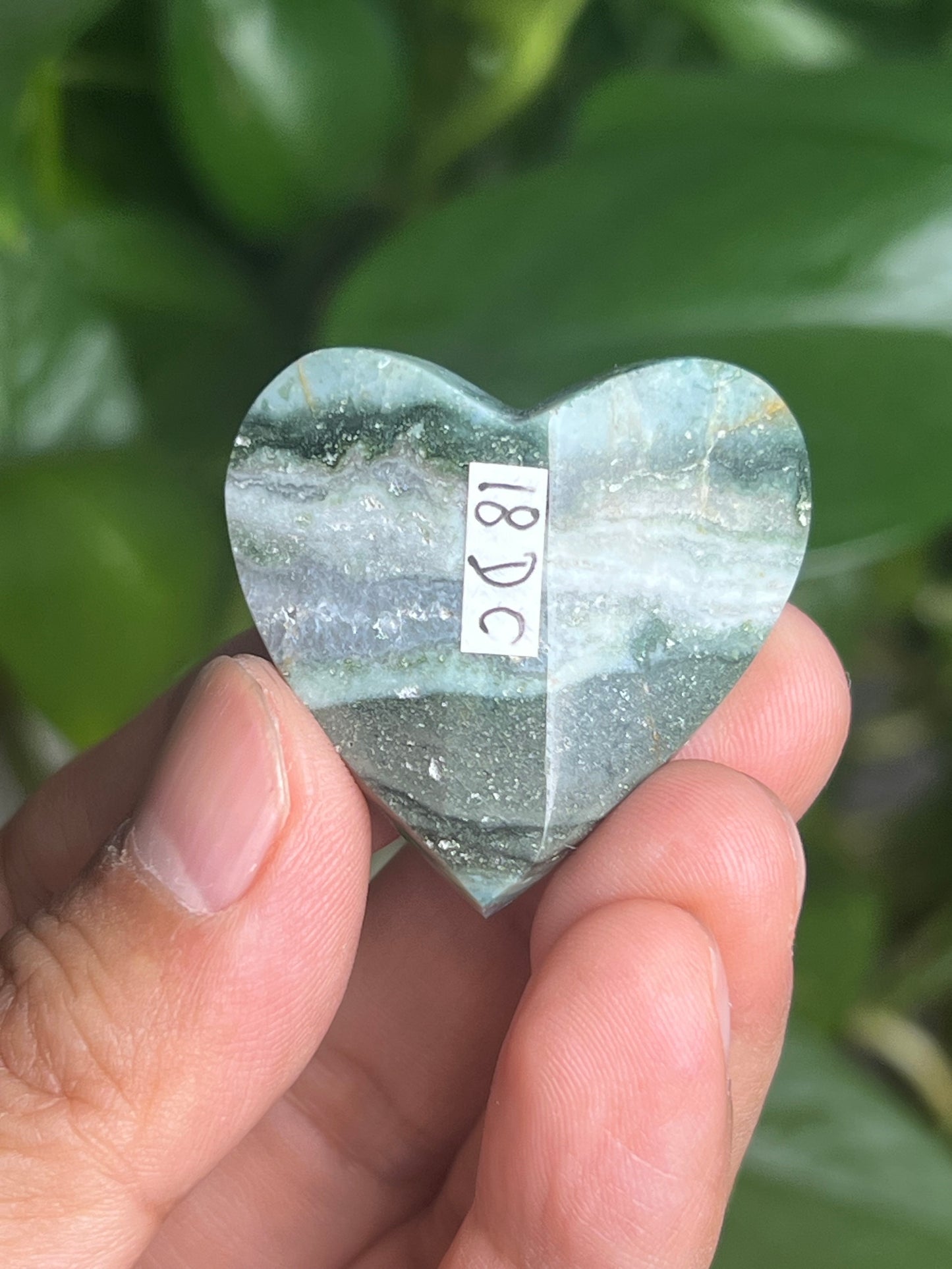 Blue Green Jasper 3D Butterfly Heart: DC