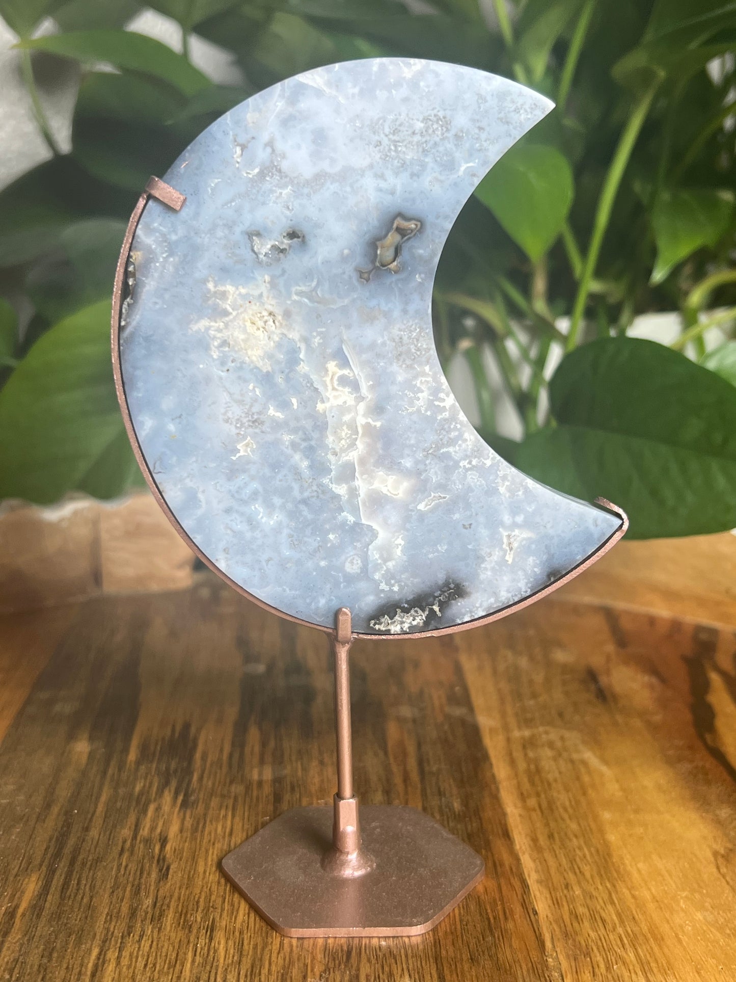 Blue Plume Agate Moon Di