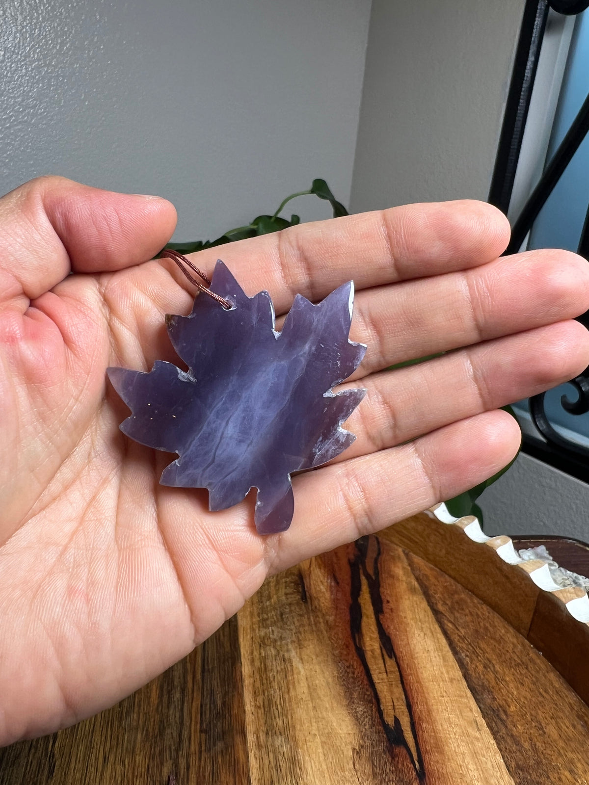 Purple Chalcedony Leaf Ornaments