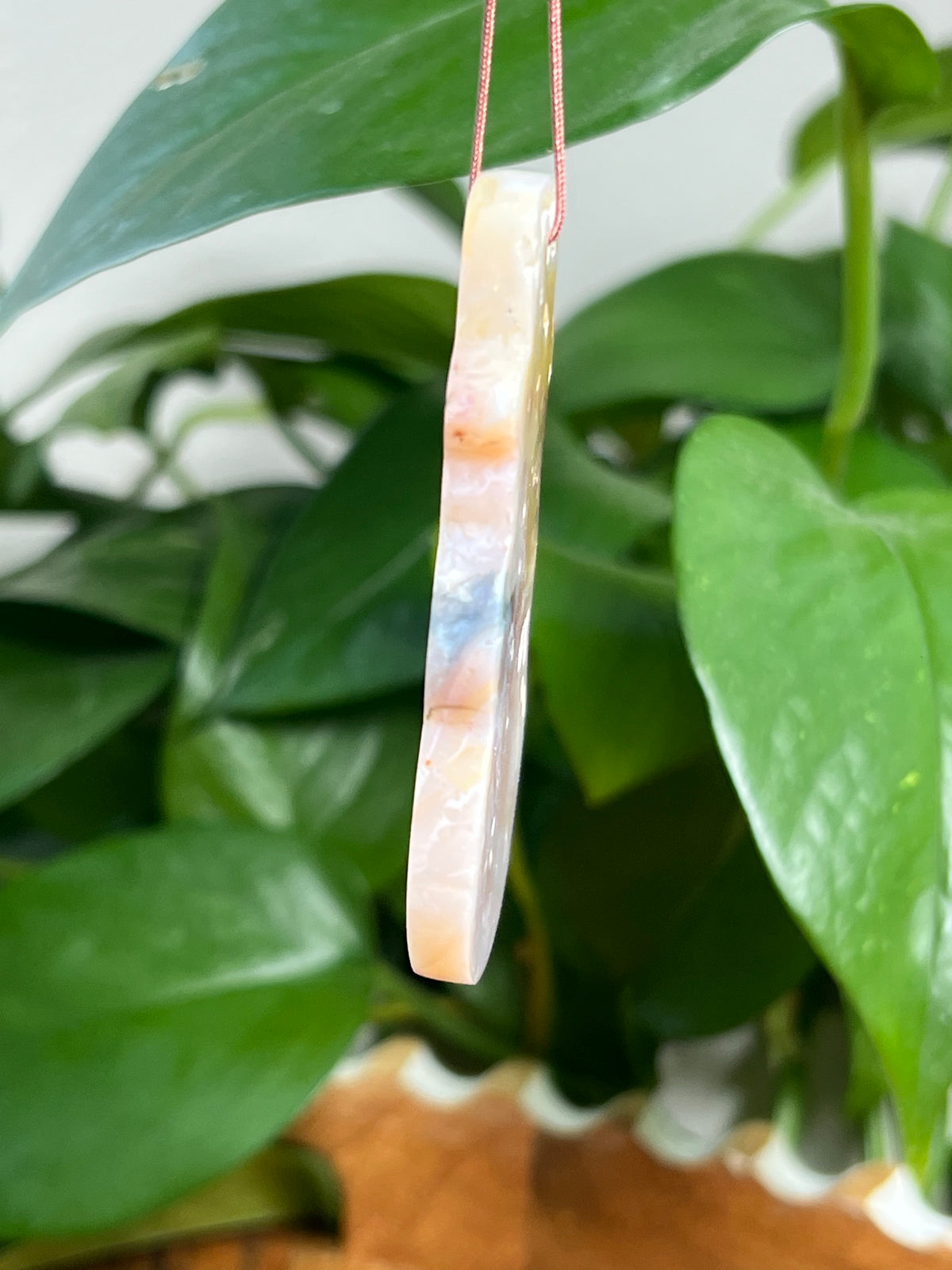 Rainbow Plume Agate Ornament  Snowman: NH
