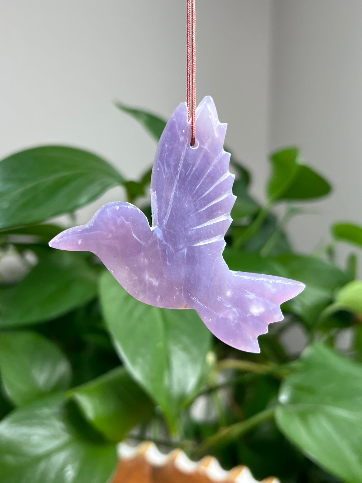 Purple Chalcedony Ornament Hummingbird: F