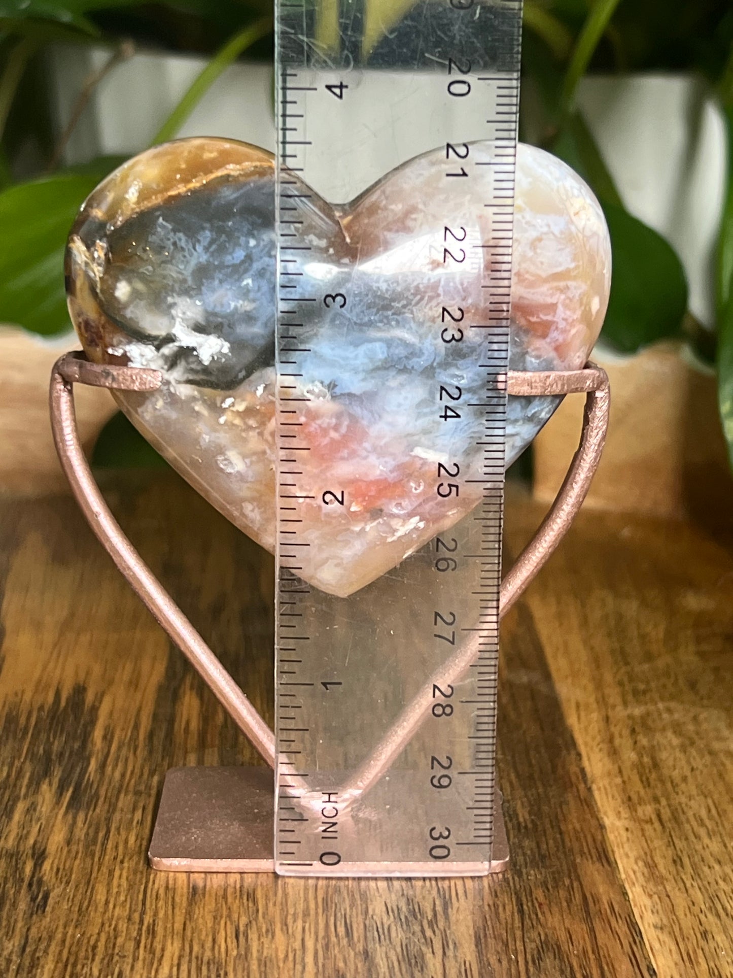 Rainbow Plume Agate Heart TA