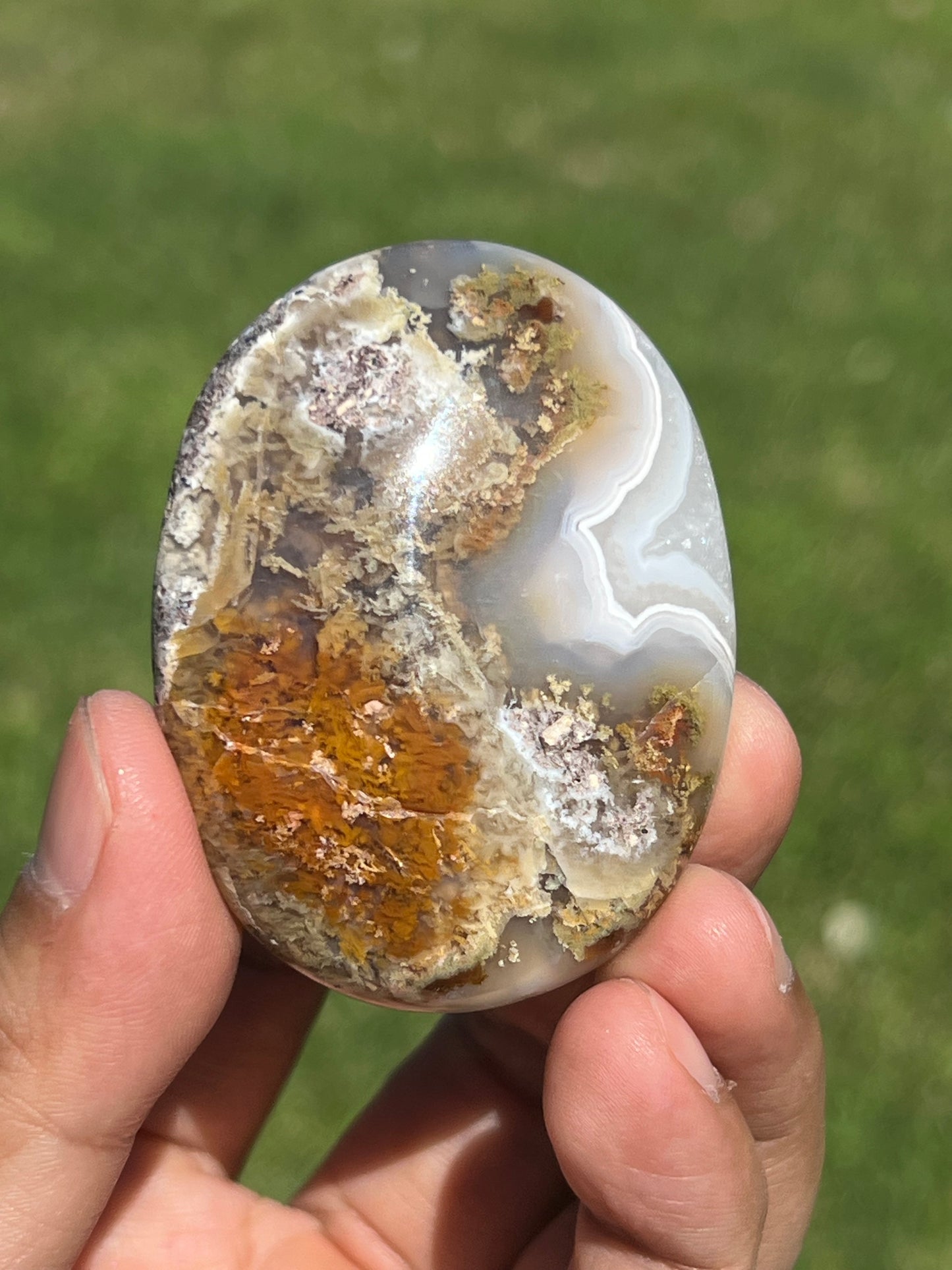 Scenic Moss Agate Palmstone BQ