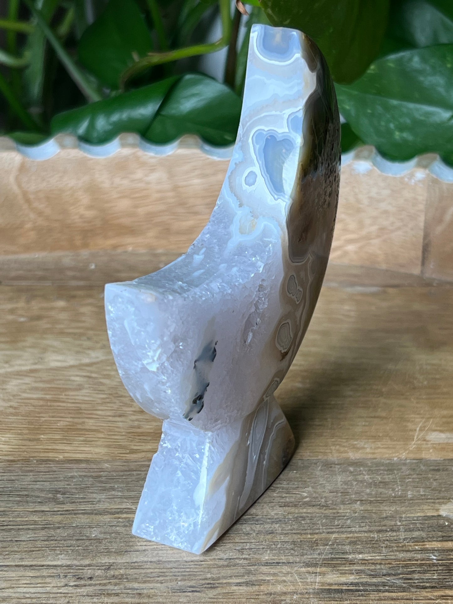Scenic Moss Agate Moon Stand: AC