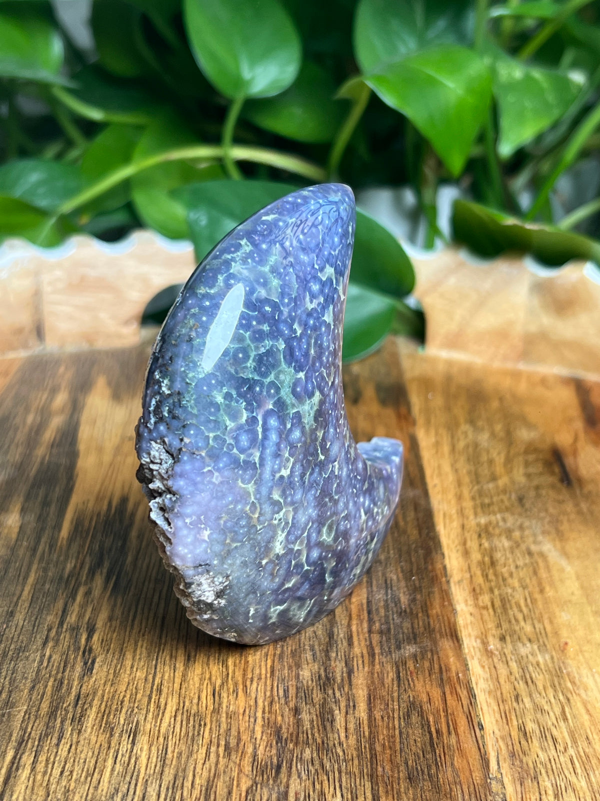 Grape Agate Self-Standing Moon: GA