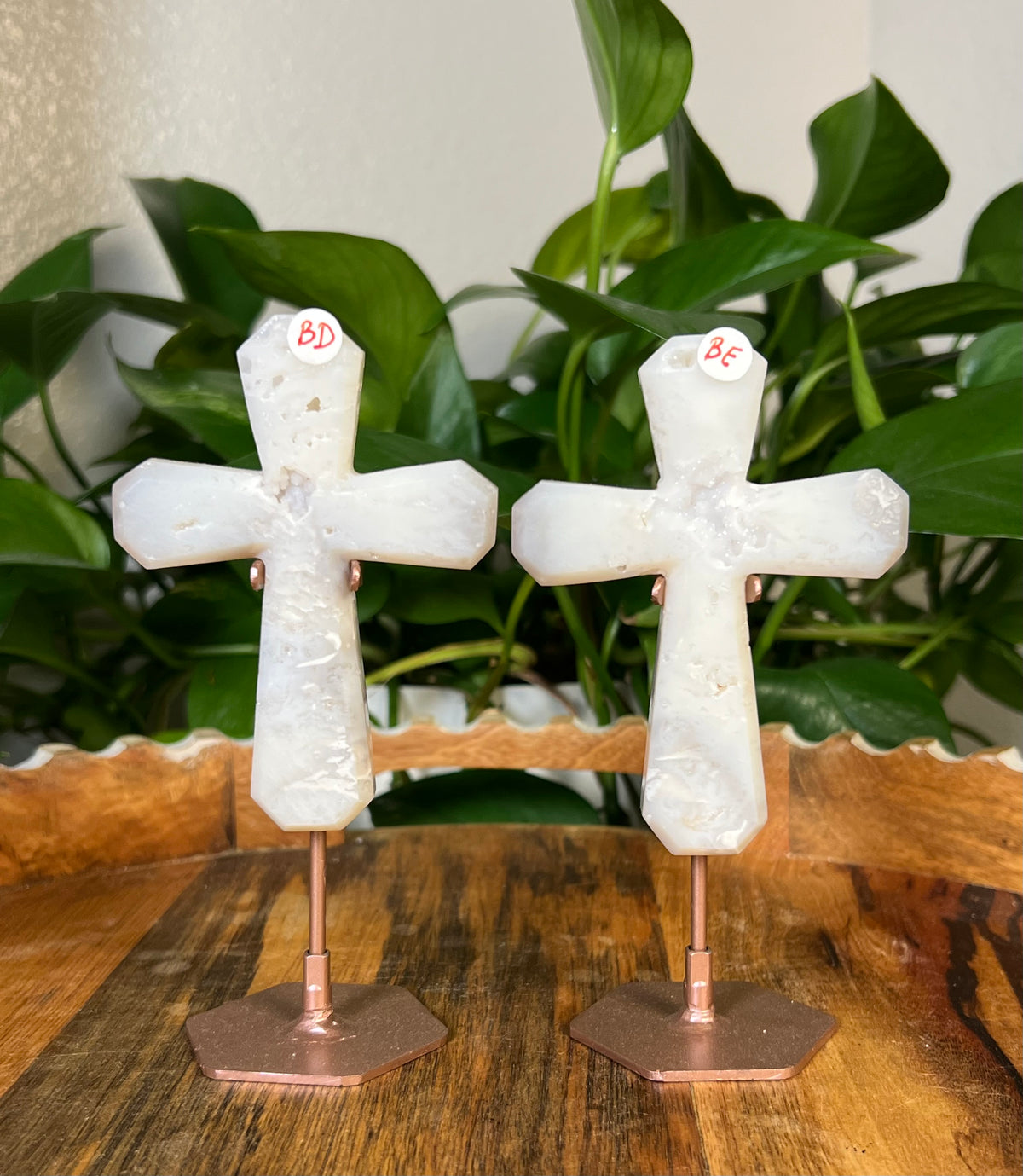 White Plume Agate Crosses
