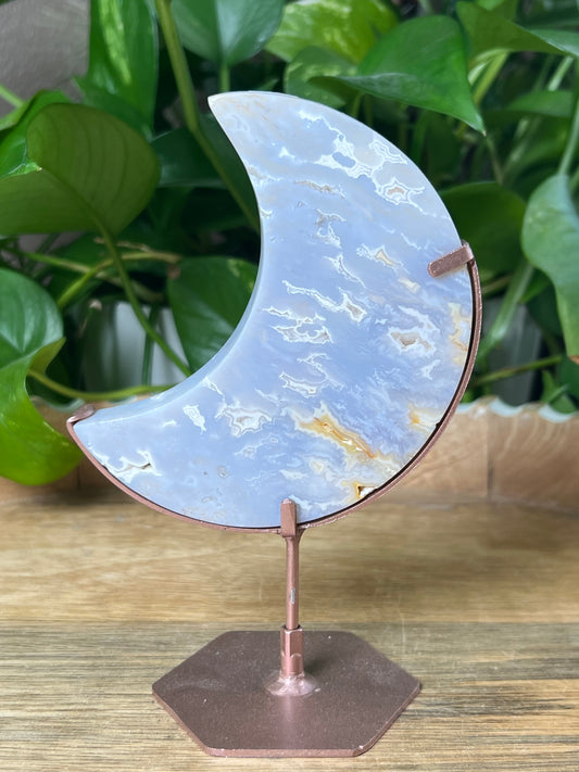 Winter Plume Agate Moon