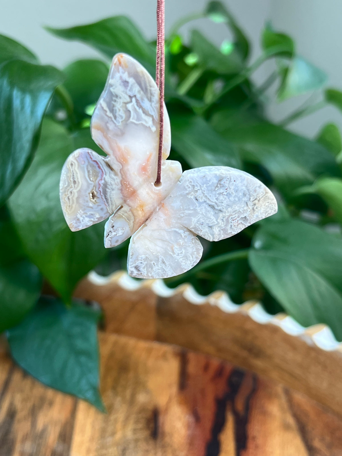 Sumatra Plume Agate Butterfly Ornaments
