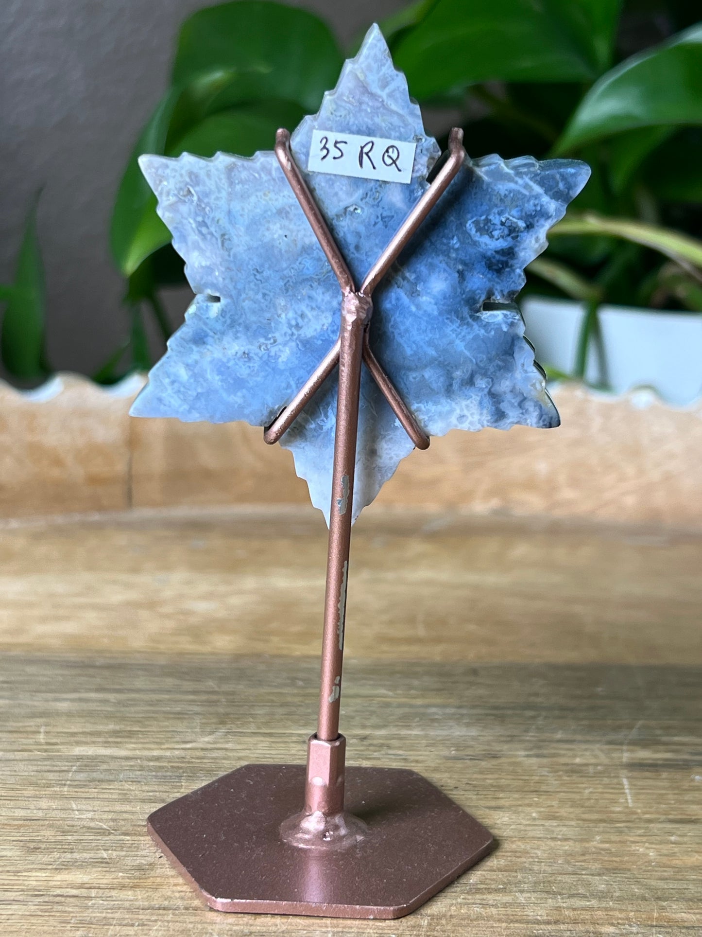 Blue Plume Agate Snowflake