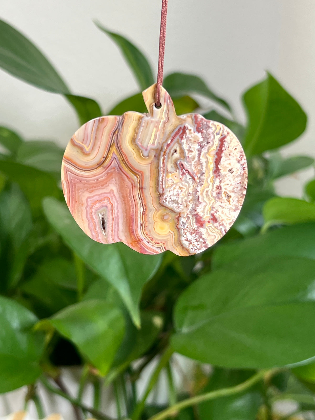 Crazy Lace Agate Pumpkin Ornaments