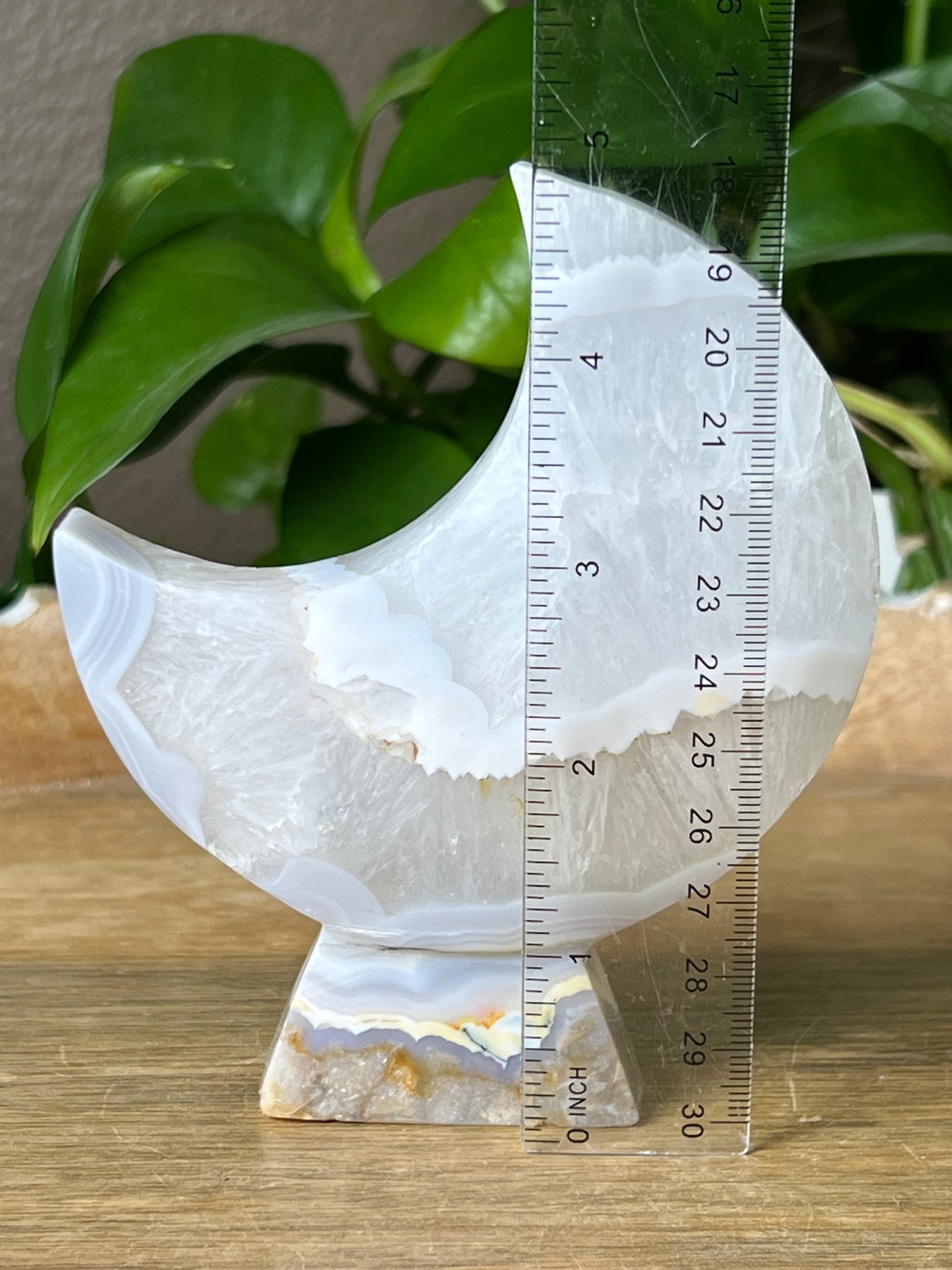 Blue Grey Lace Agate Moon