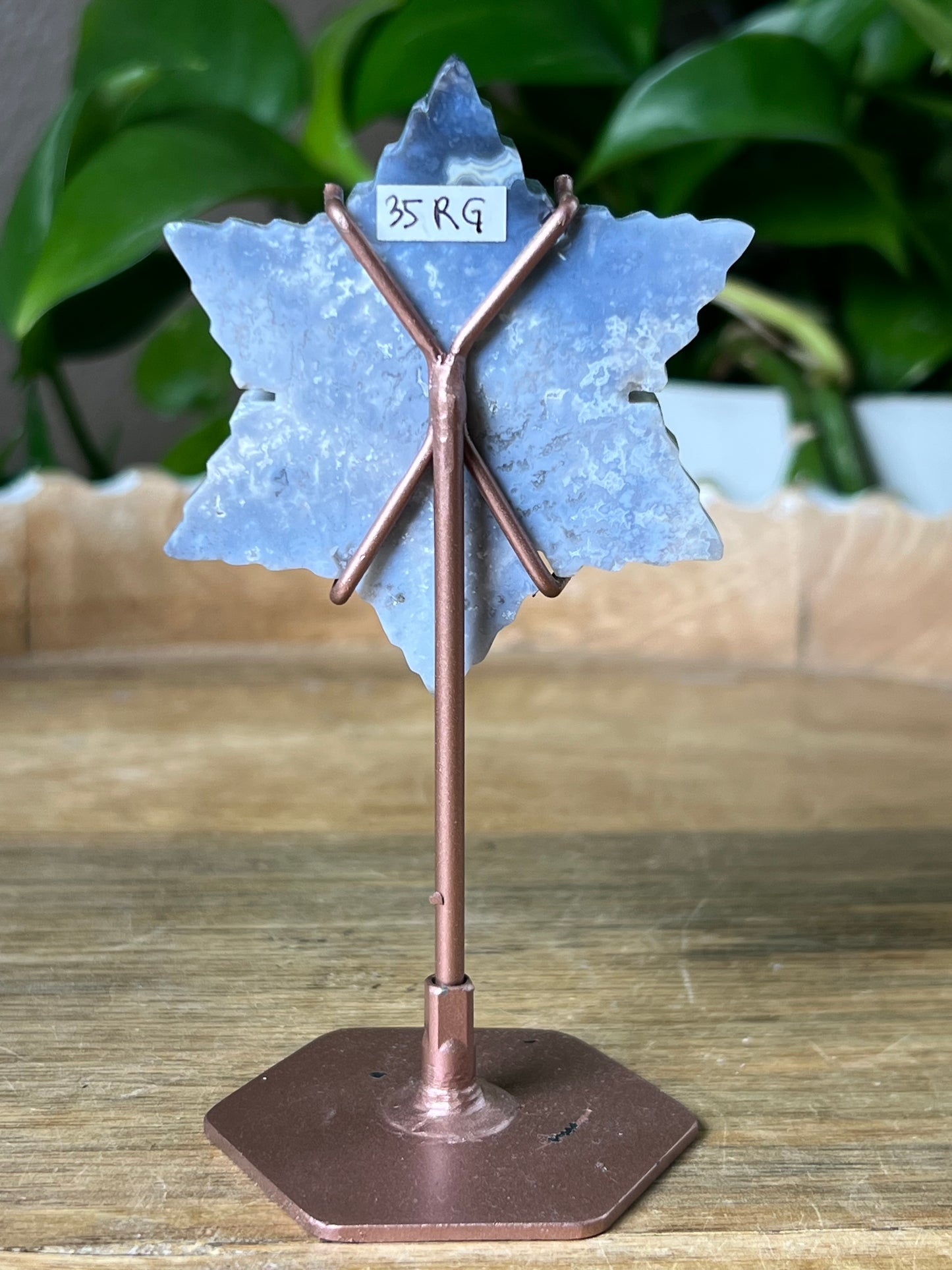 Blue Plume Agate Snowflake