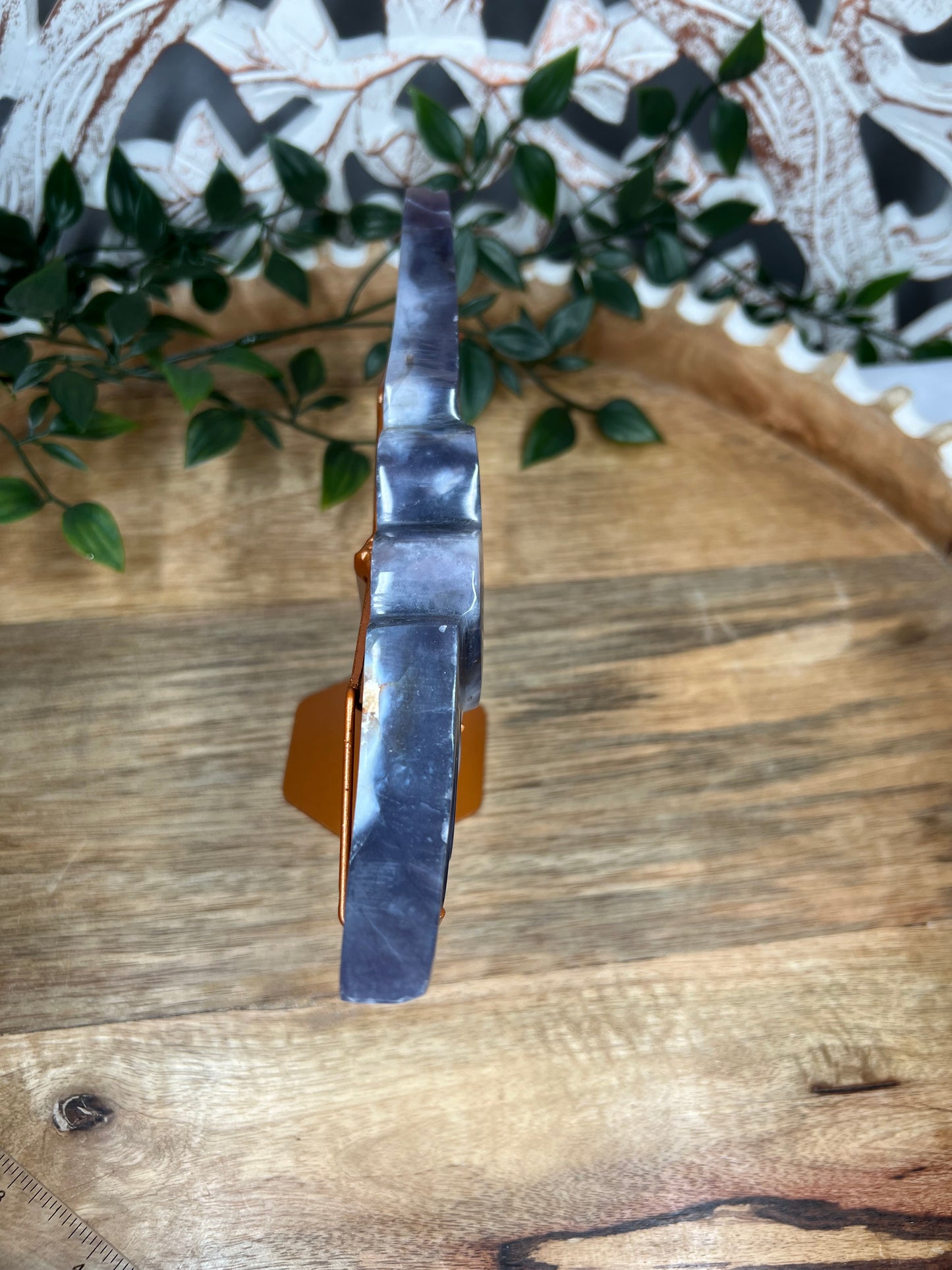 Purple Chalcedony Heart Wings