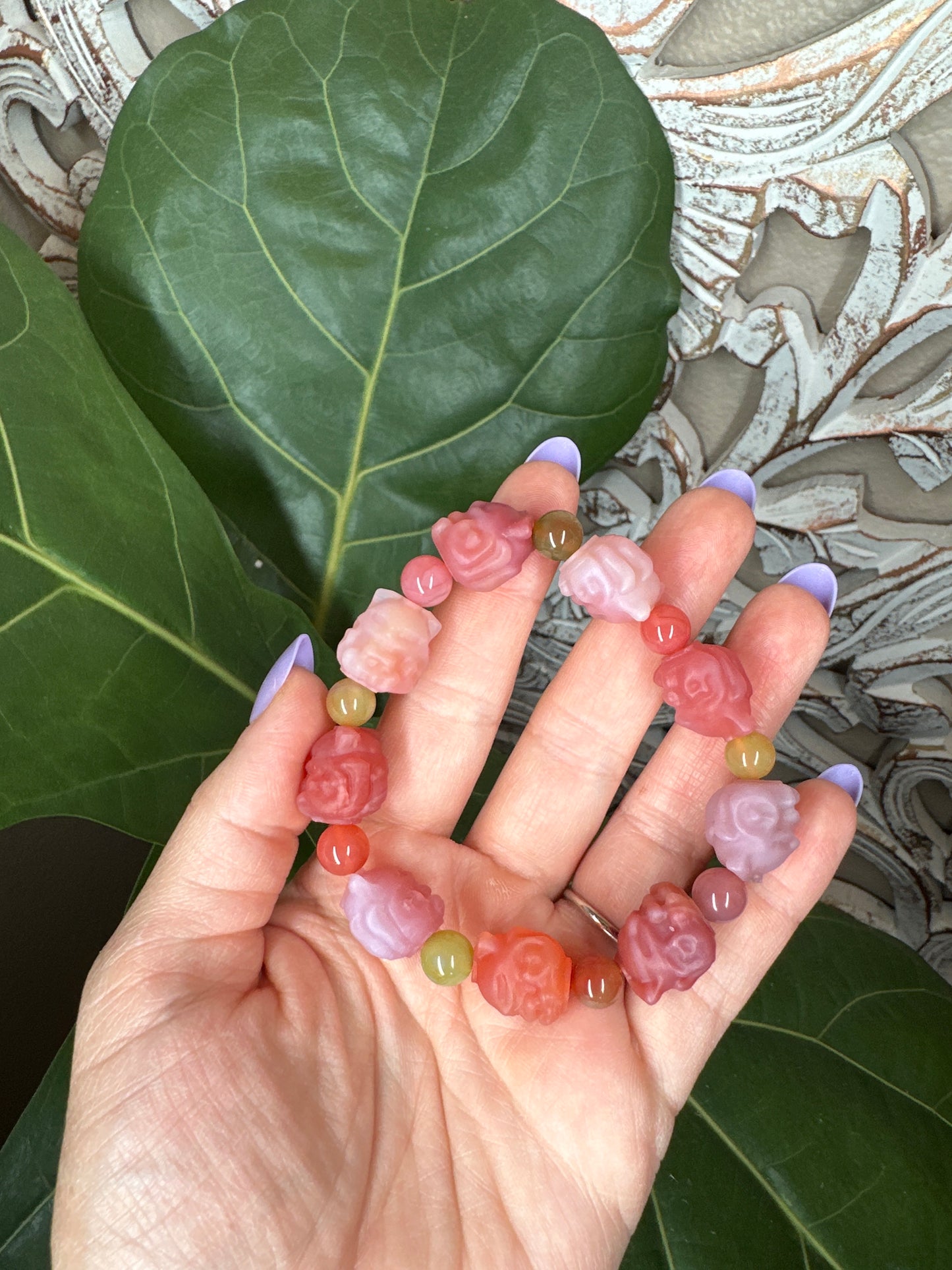 Kitsune/ 9 Tailed Fox Yanyuan Agate Beaded Bracelet