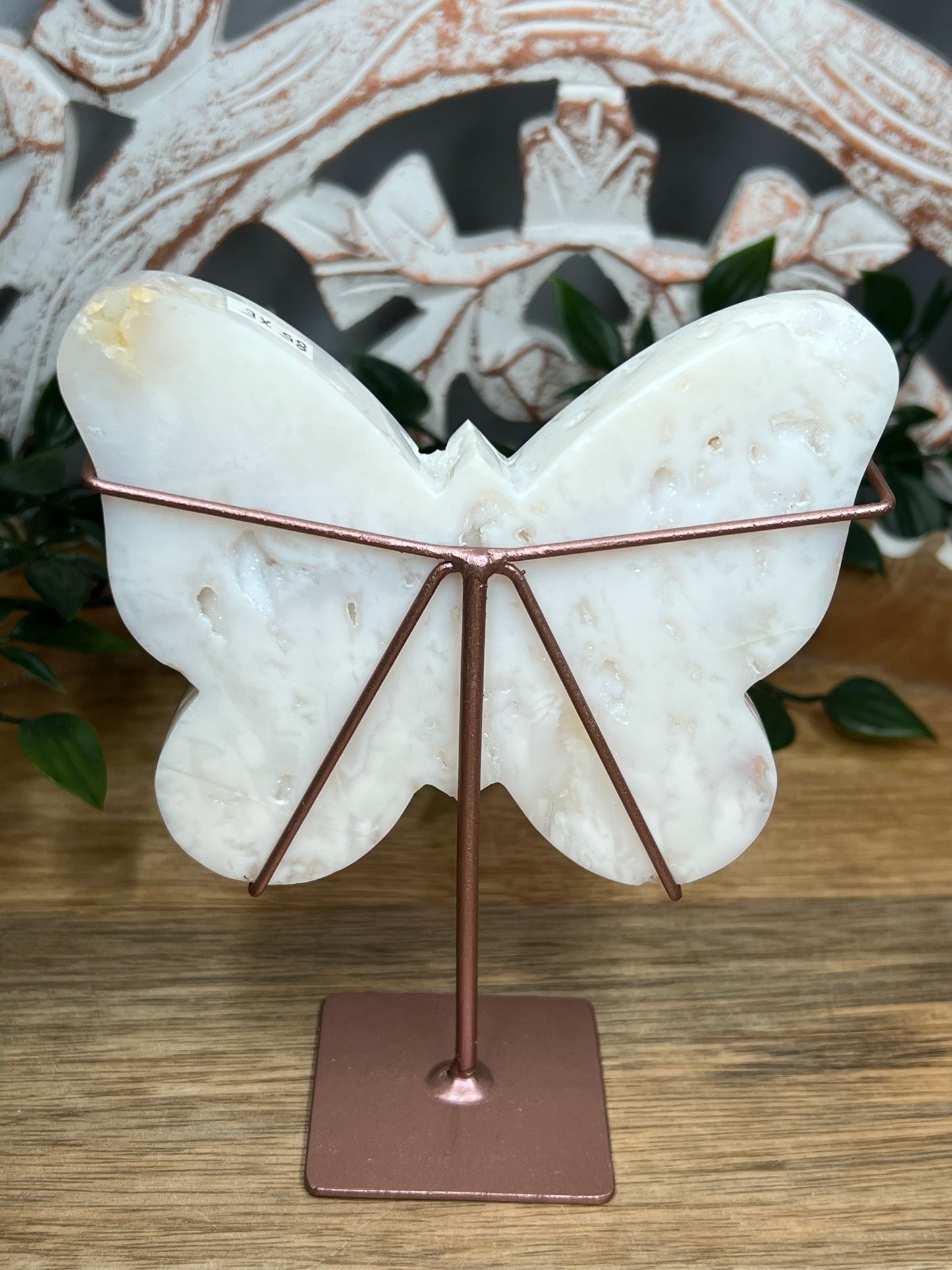 White Plume Agate Butterfly