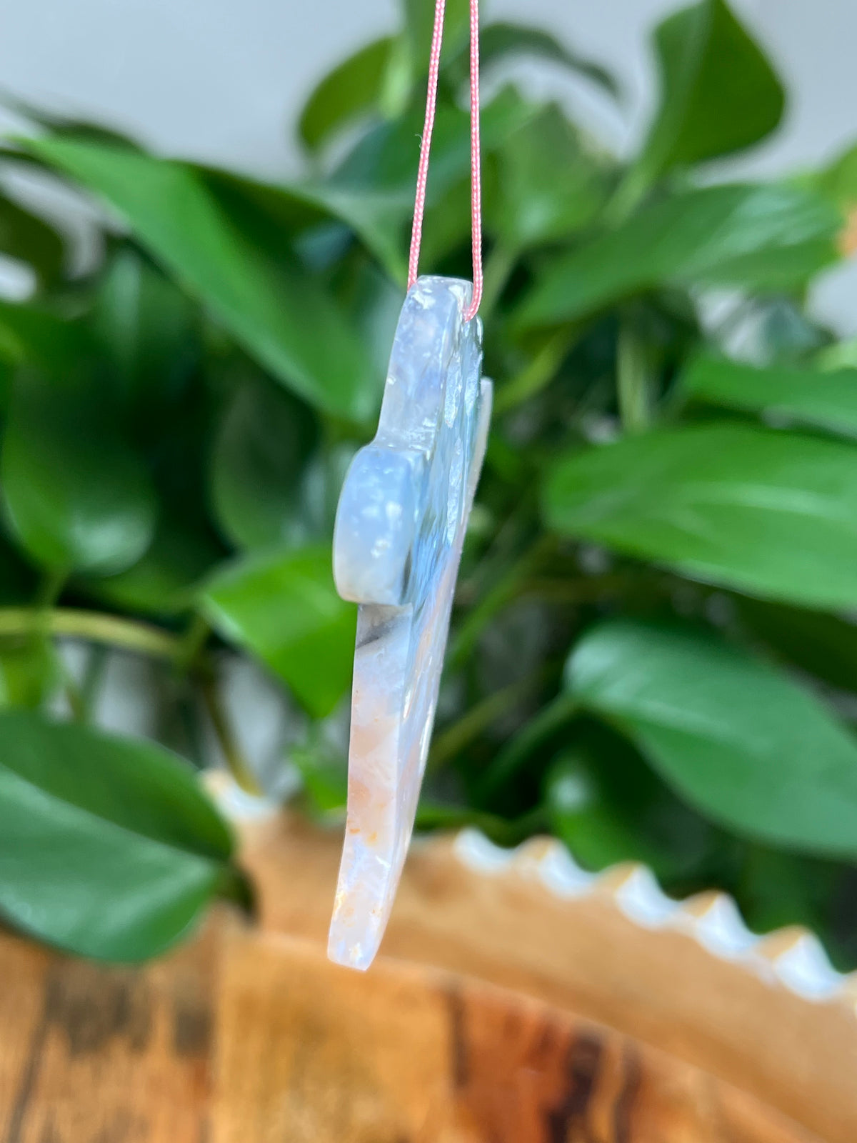Rainbow Plume Agate Ornament Ghost: YE