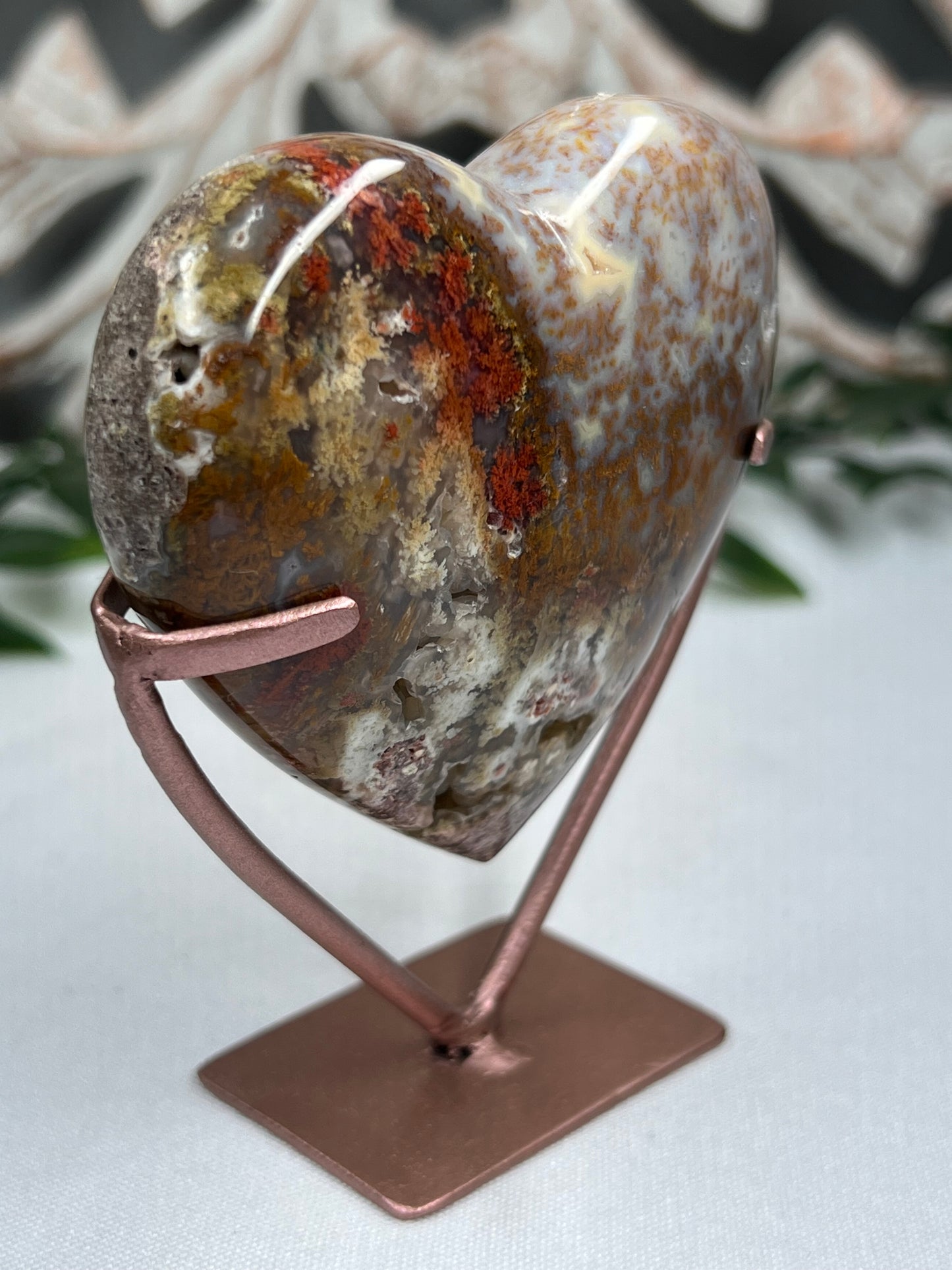 Scenic Moss Agate Heart