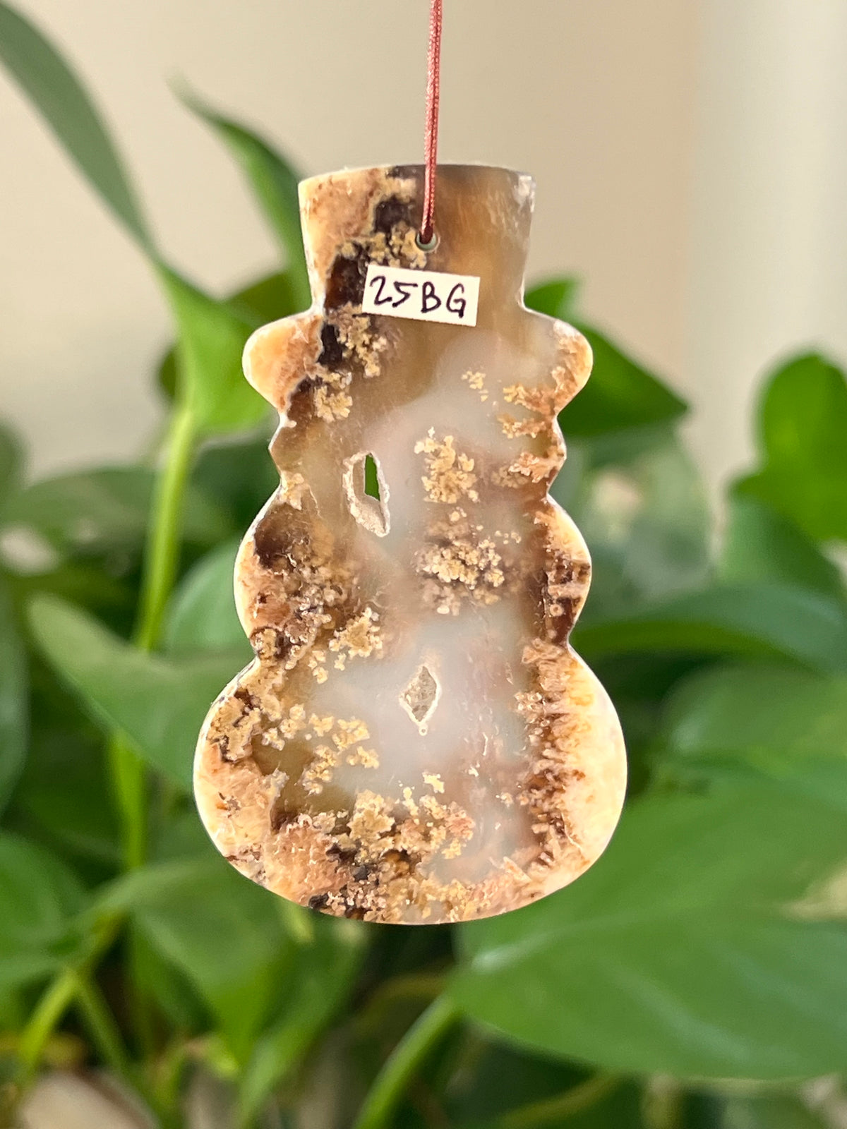 Scenic Moss Agate Snowman Ornaments
