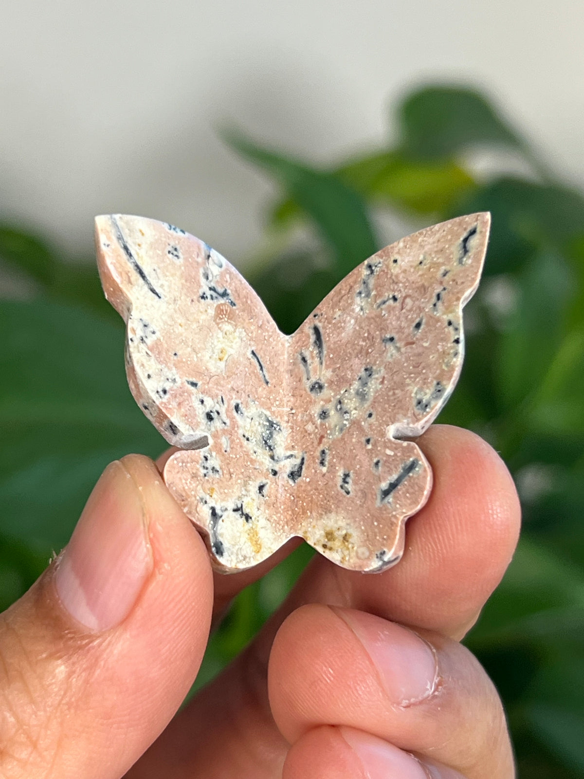 Peachy Pink Dendritic Jasper Mini 3D Butterflies