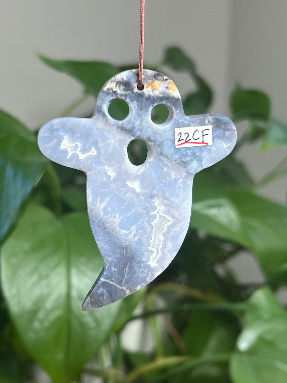 Blue Plume Agate Ghost Ornaments