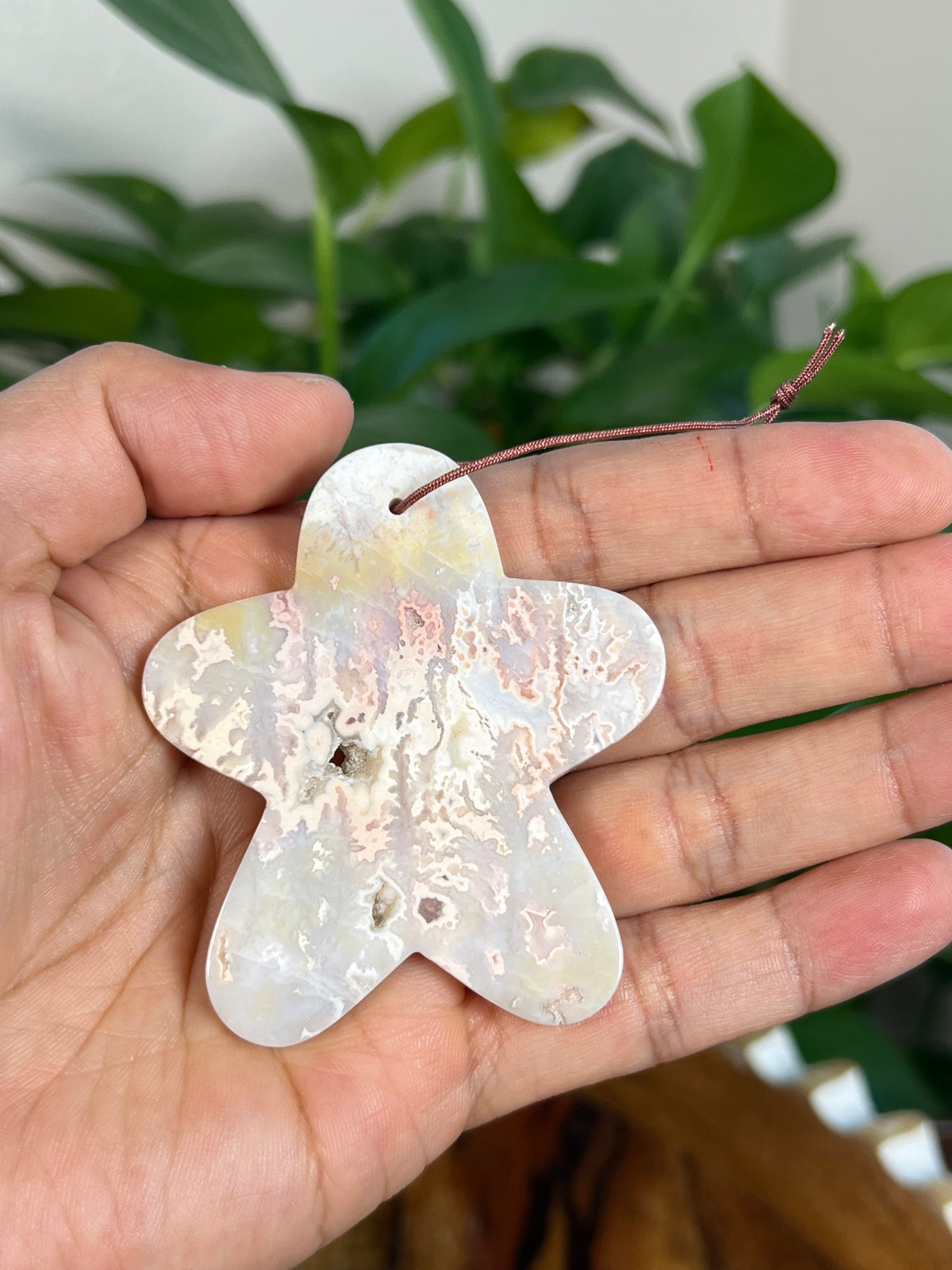 Winter Plume Agate Gingerbread Ornaments