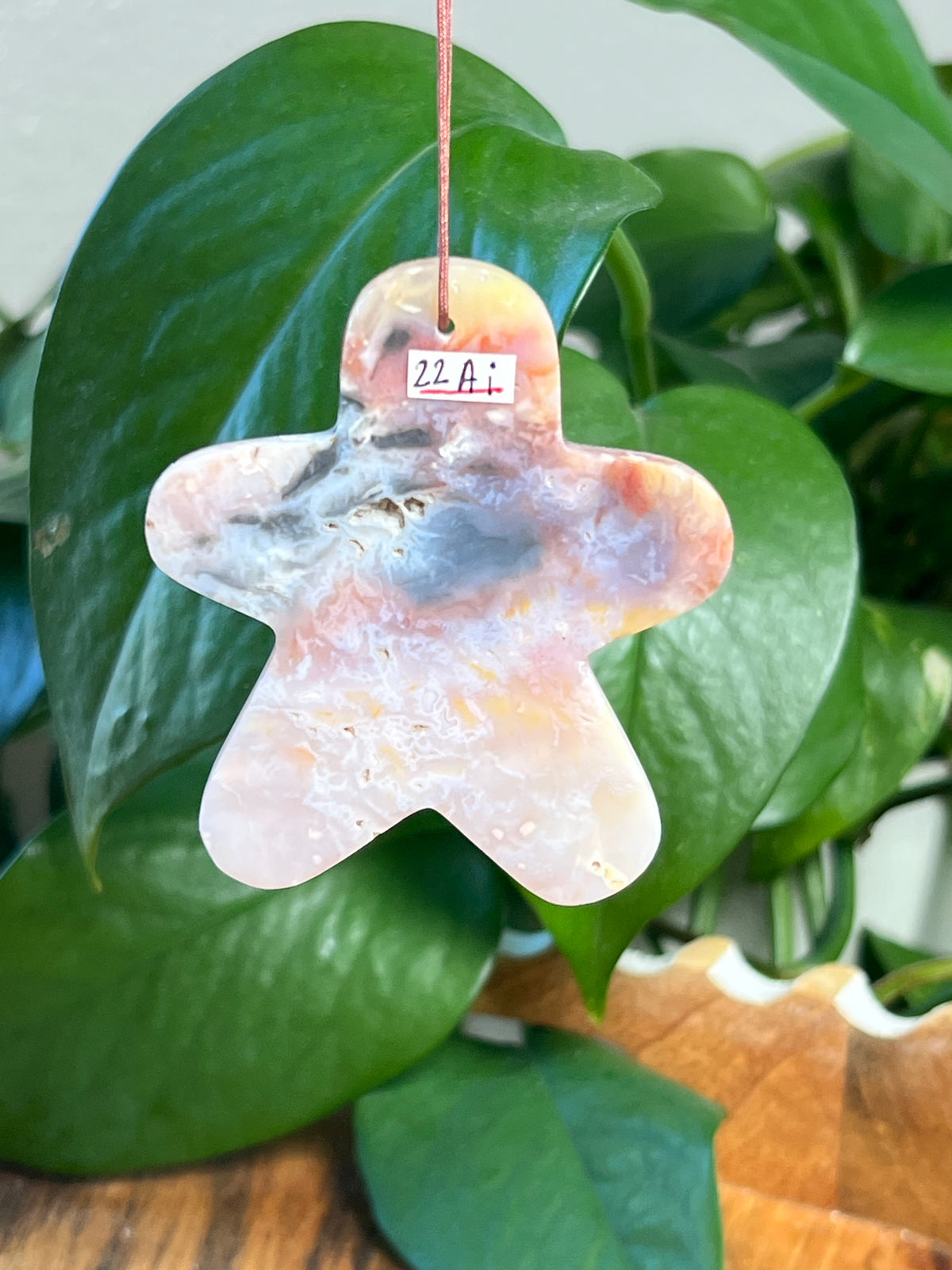 Rainbow Plume Agate Gingerbread Ornaments