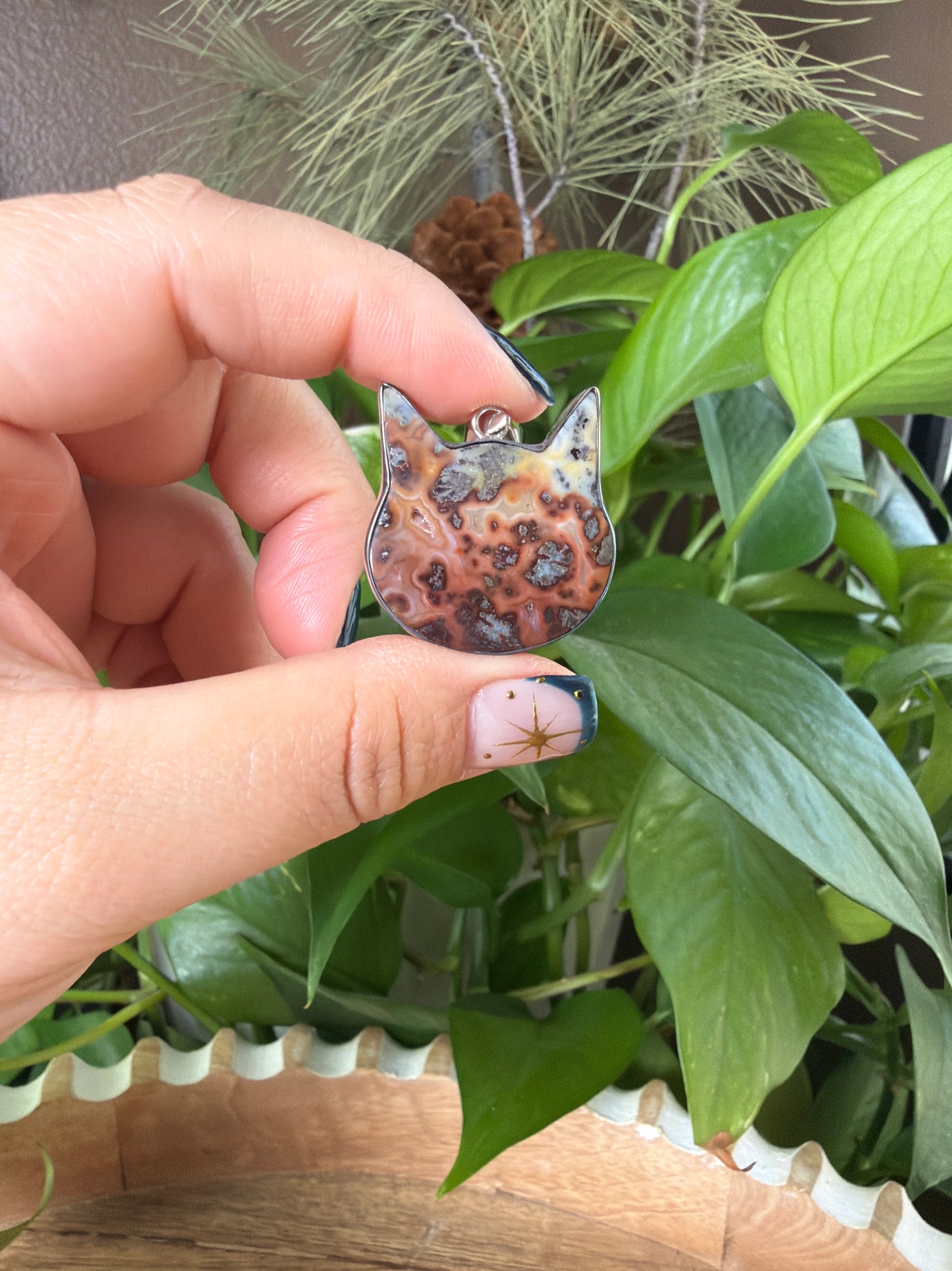 Marcasite Cat Head Pendant