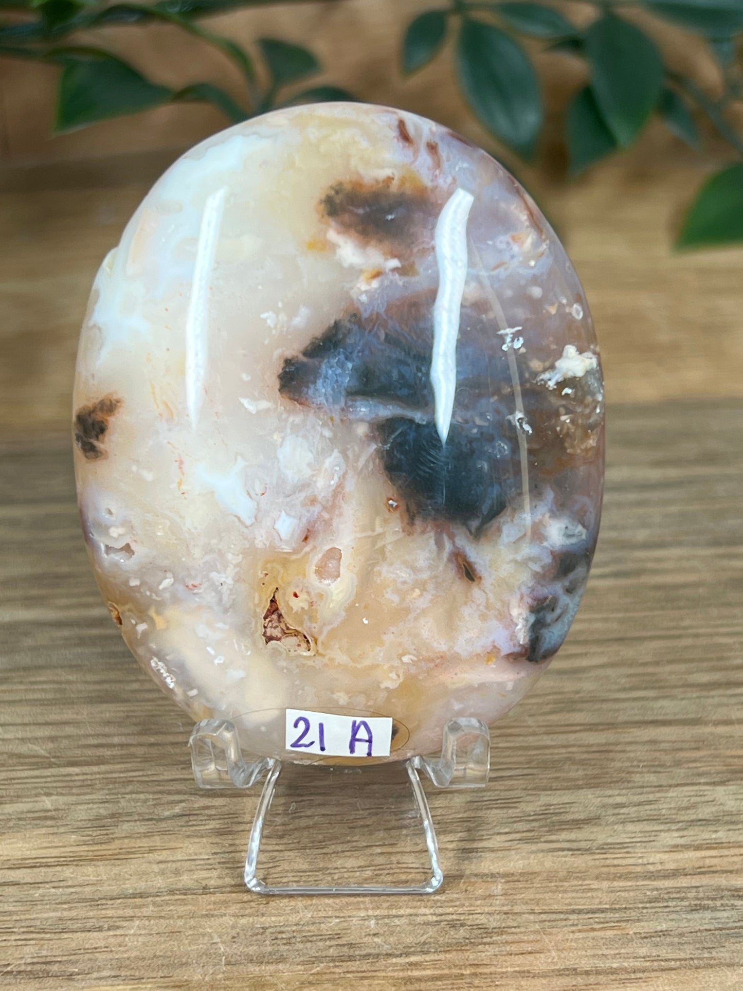 Rainbow Plume Agate Palmstone