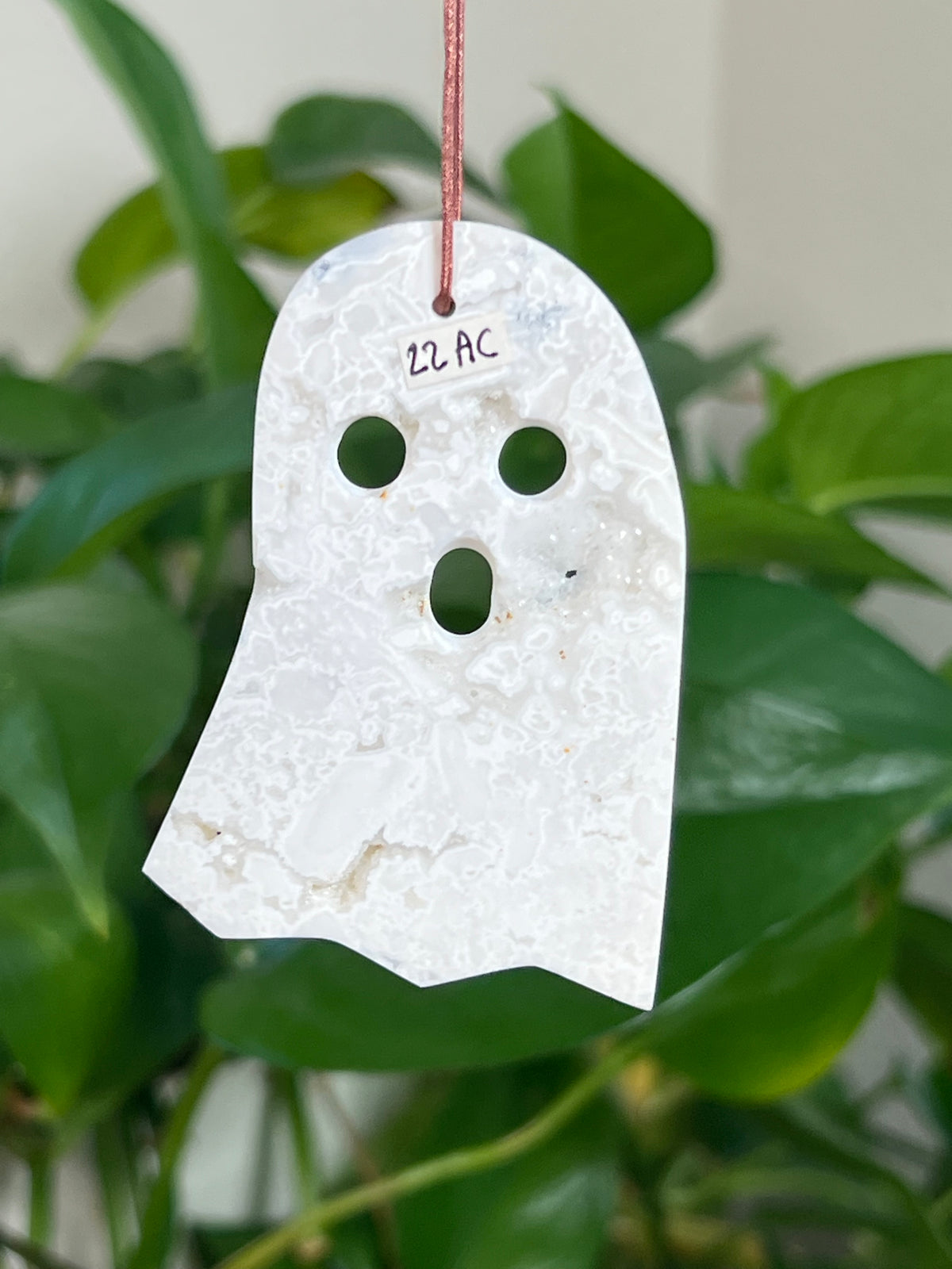 White Plume Agate Ghost Ornaments