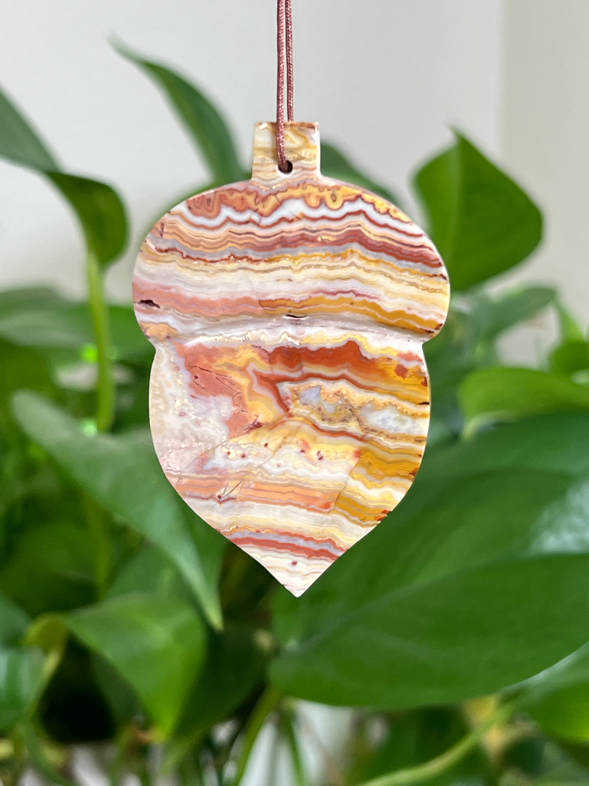 Crazy Lace Agate Acorn Ornaments