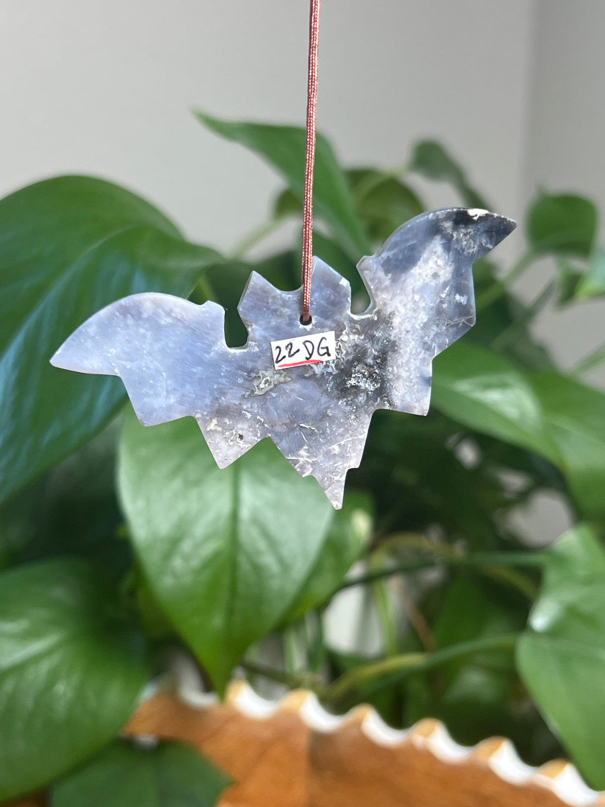 Blue Plume Agate Bat Ornaments