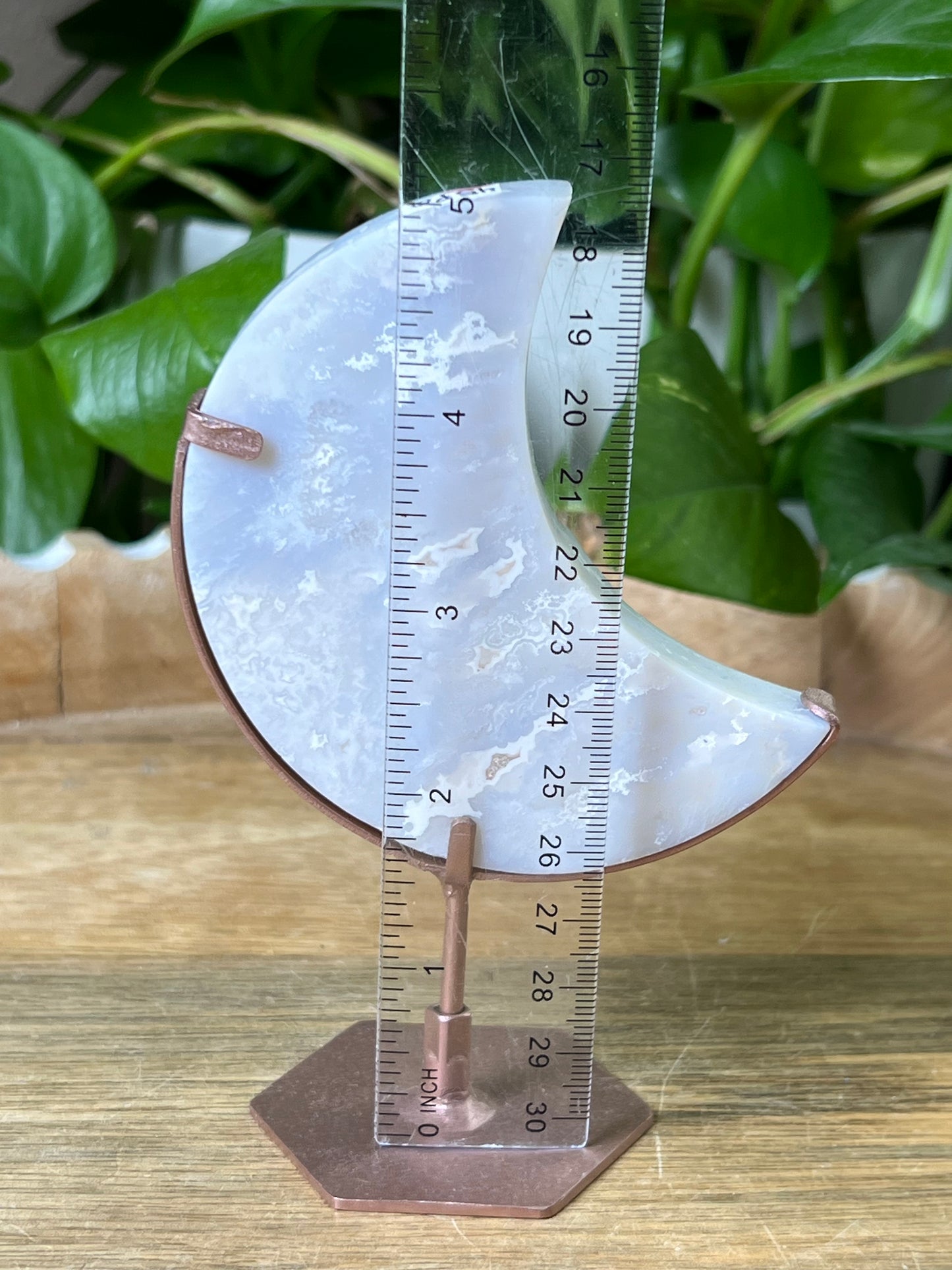 Winter Plume Agate Moon