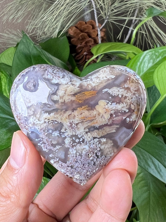 Scenic Moss Agate Heart
