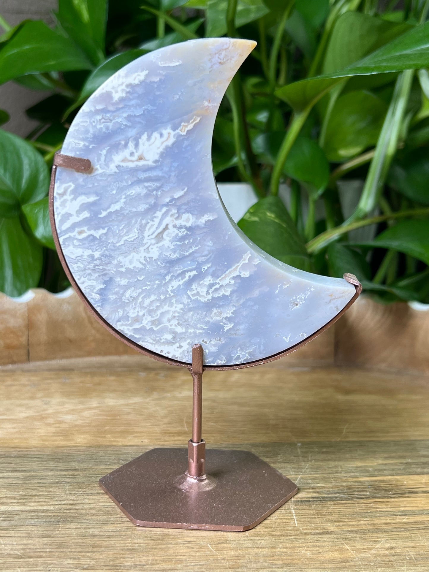 Winter Plume Agate Moon