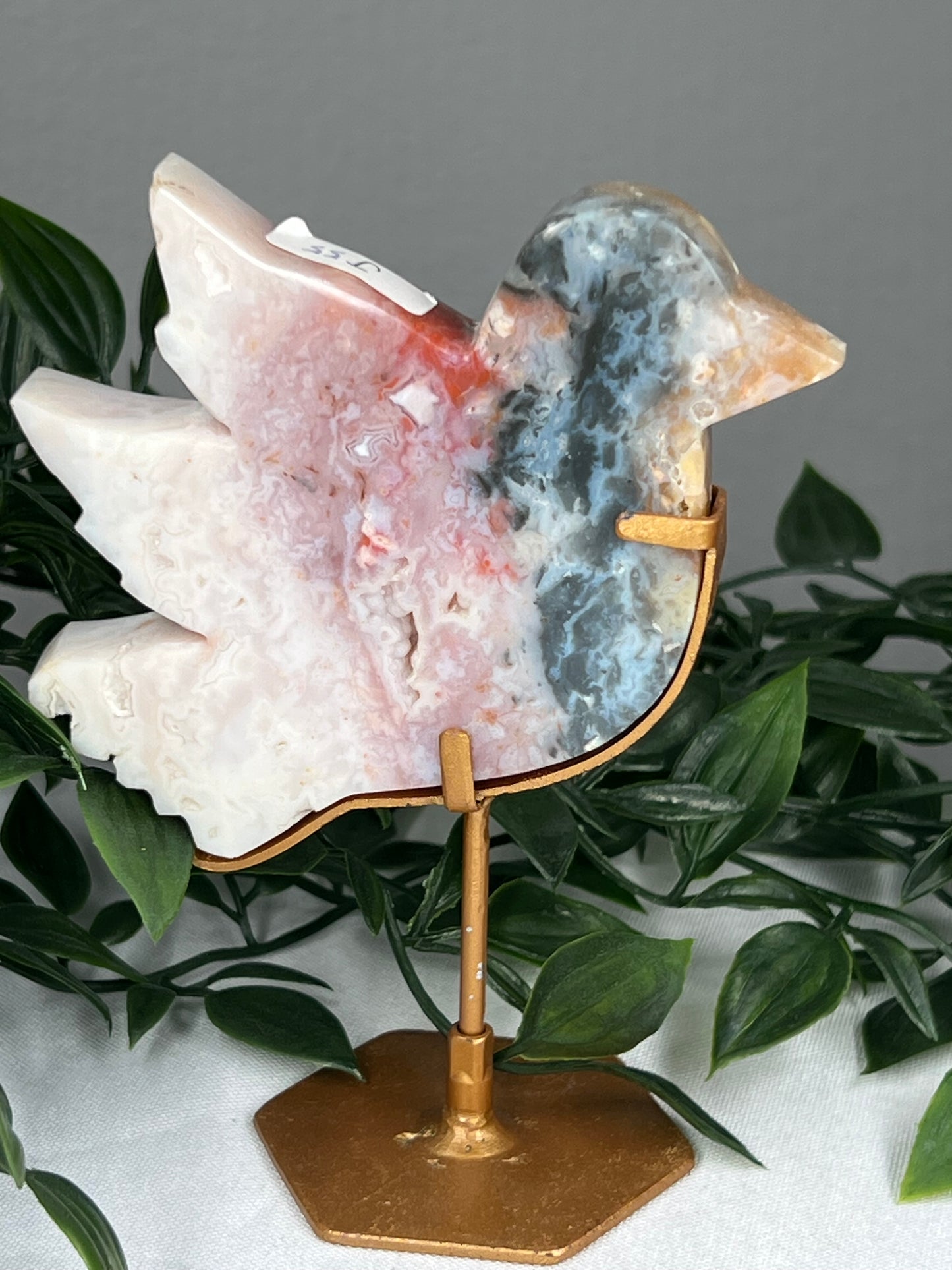 Rainbow Plume Agate Bird