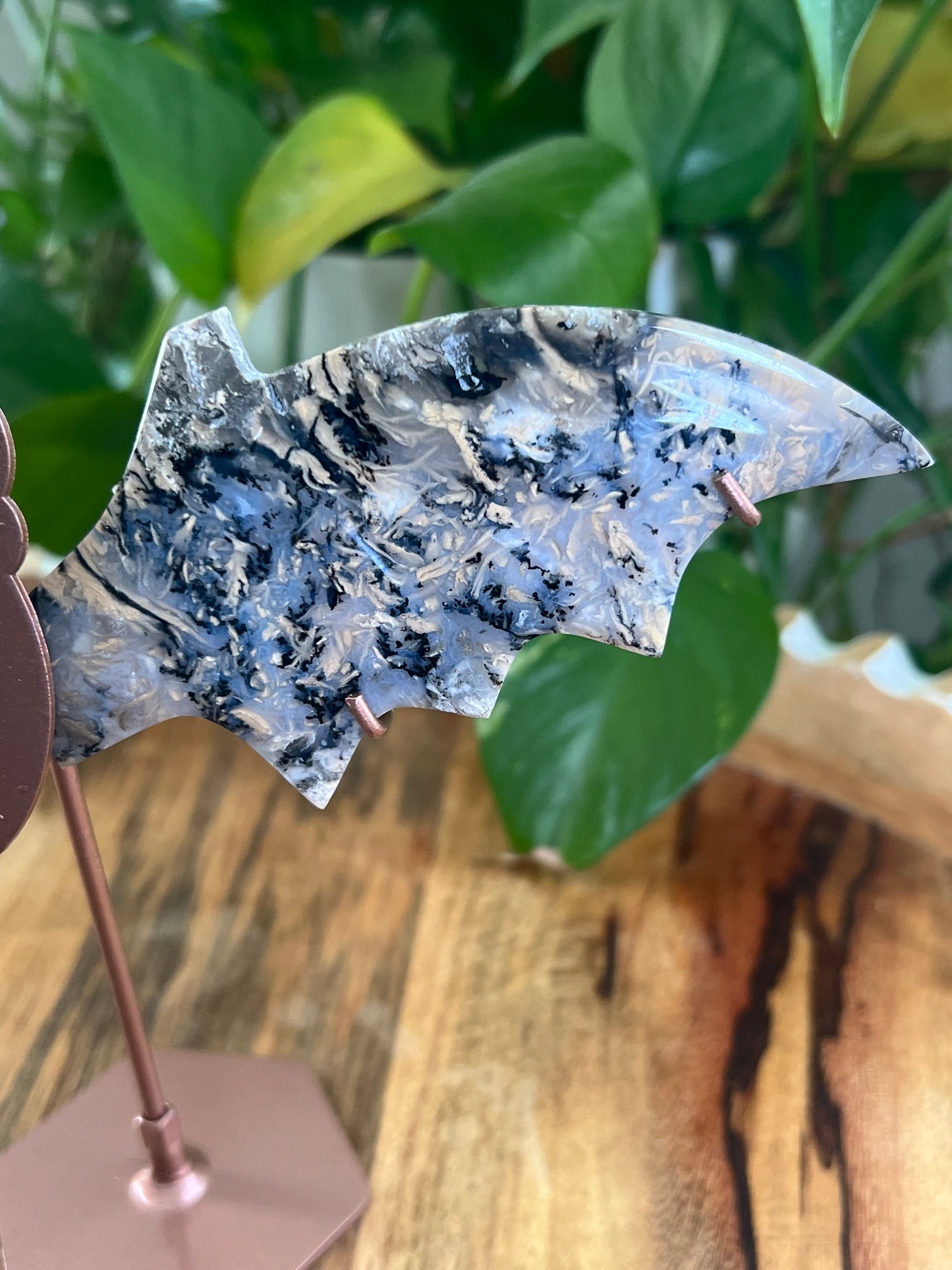Dendritic Tiger Agate Bat QS