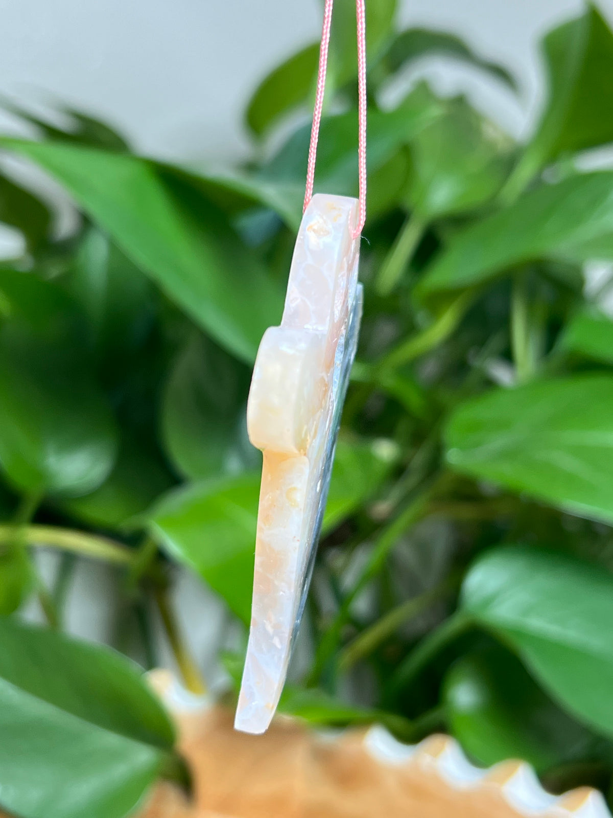 Rainbow Plume Agate Ornament Ghost: YF