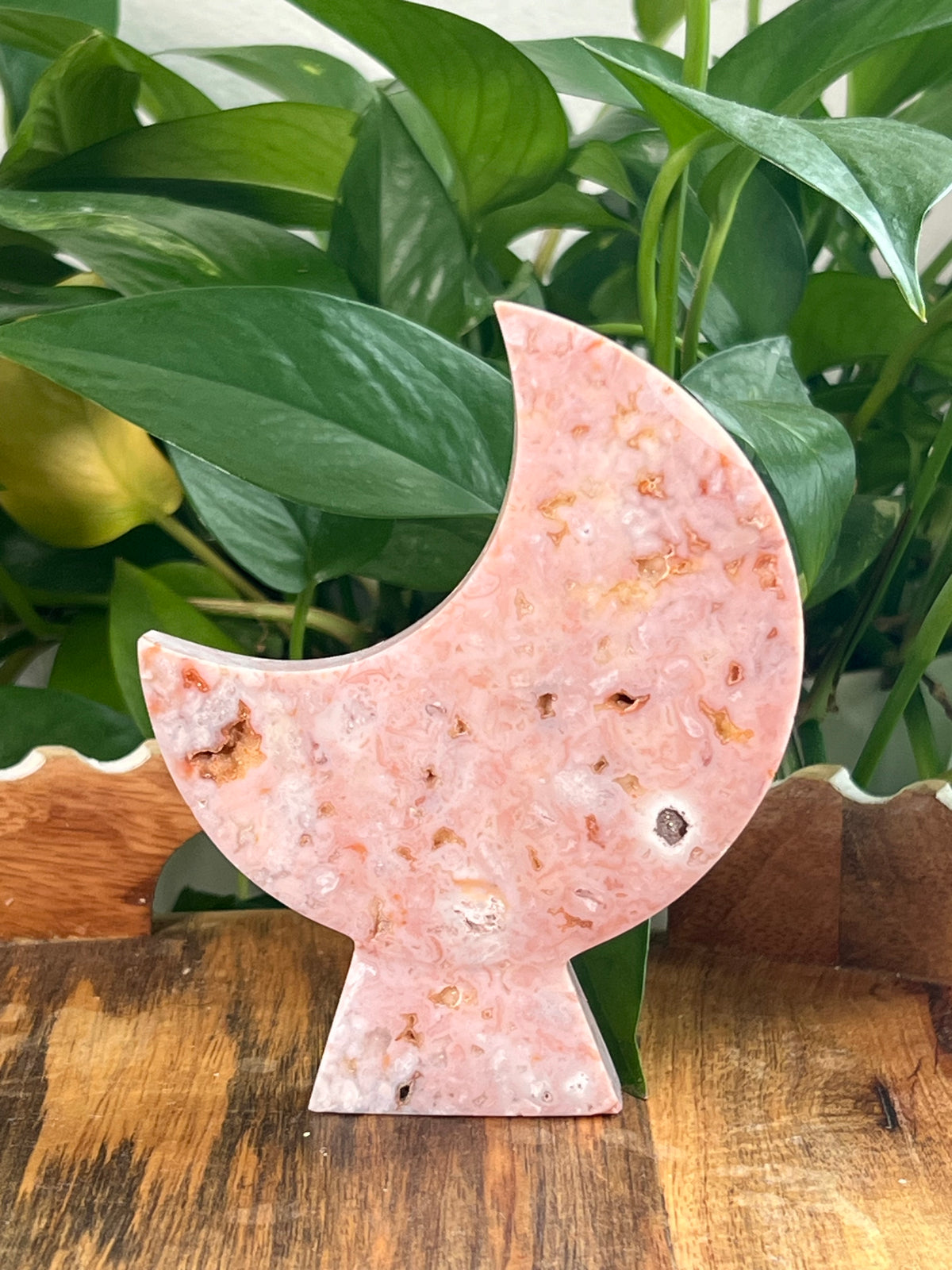 Pink Carnelian Self Standing Moons