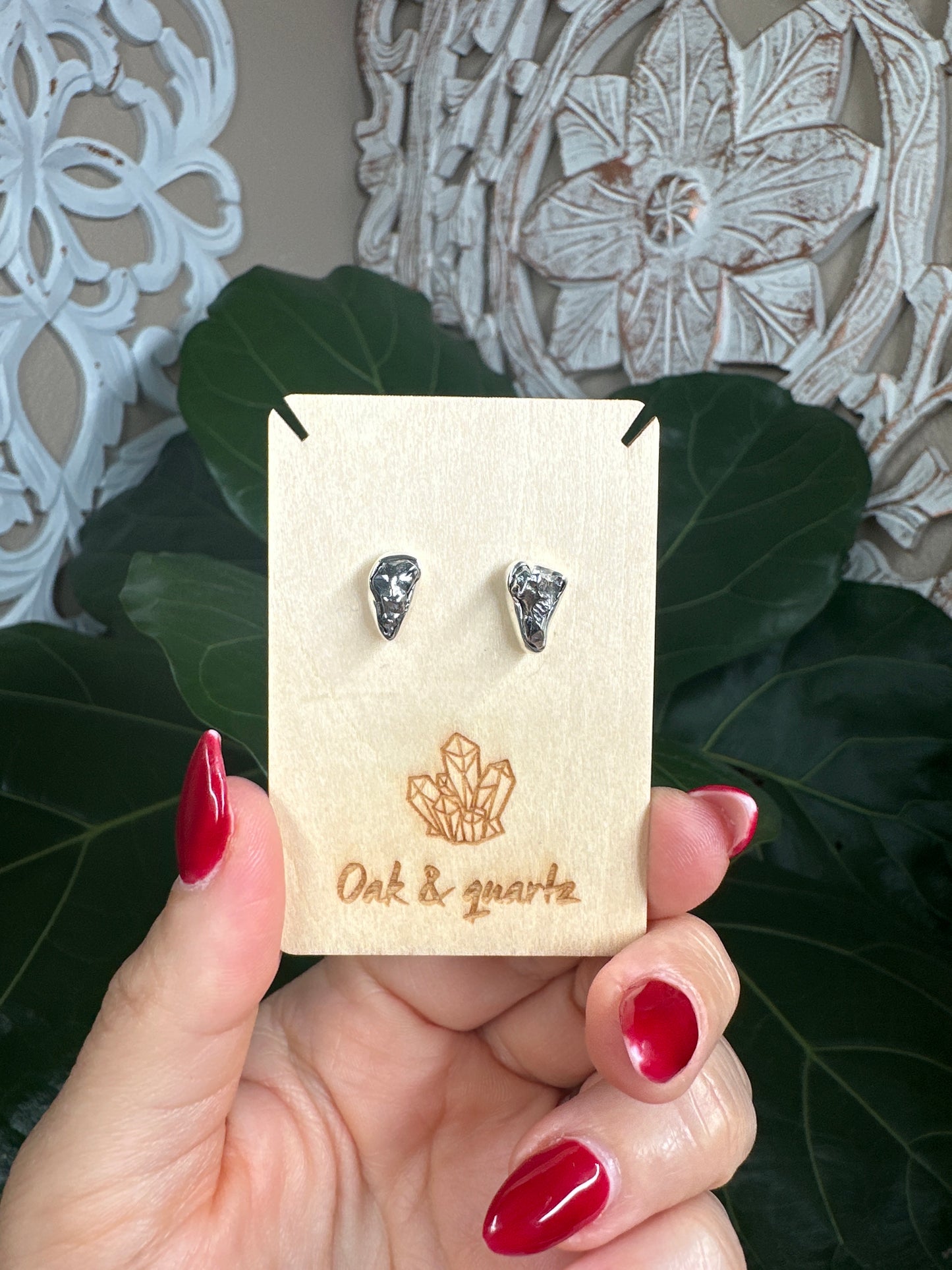 Colombian Campo Del Cielo Meteorite Stud Earrings ￼