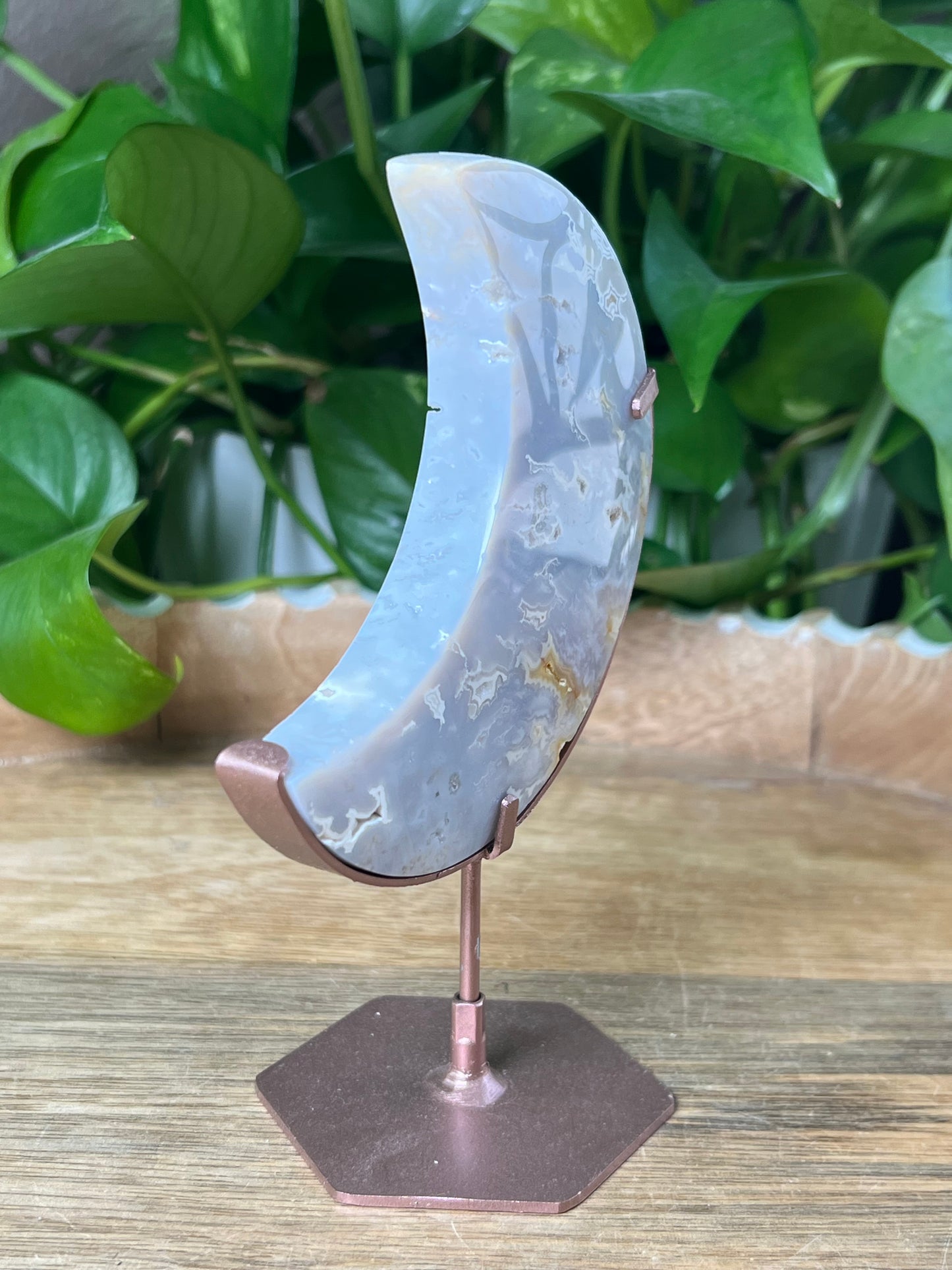 Winter Plume Agate Moon