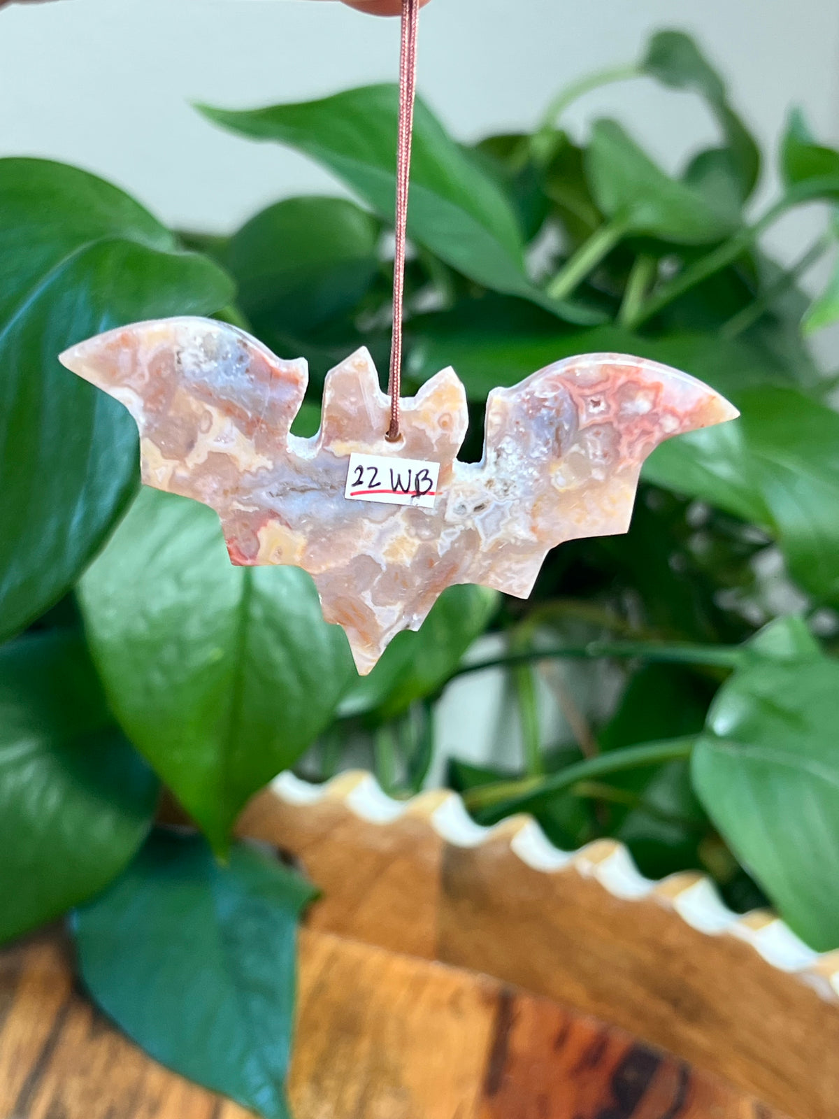 Sumatra Plume Agate Bat Ornaments
