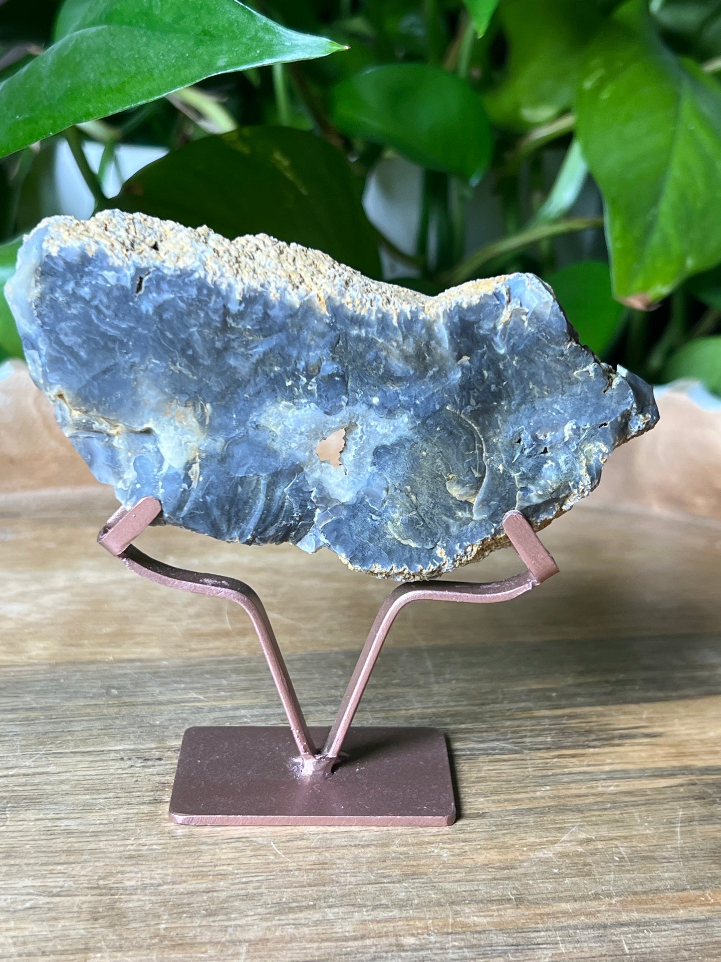 Blue Plume Agate Slab