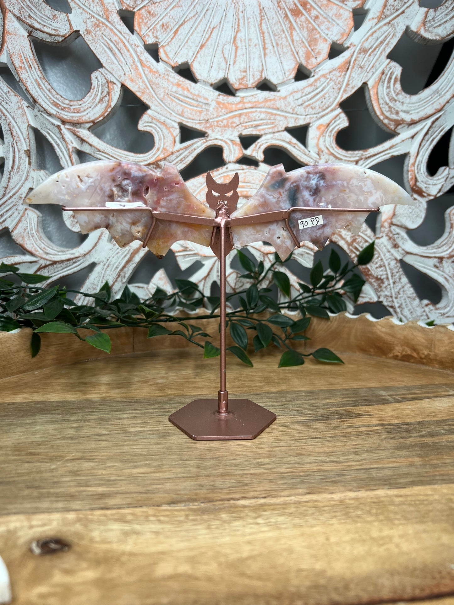 Rainbow Plume Agate Bat Wings