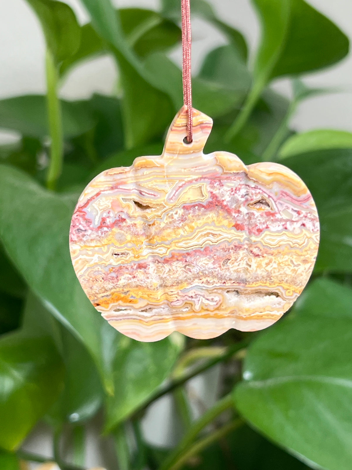 Crazy Lace Agate Ornament Pumpkin: PM