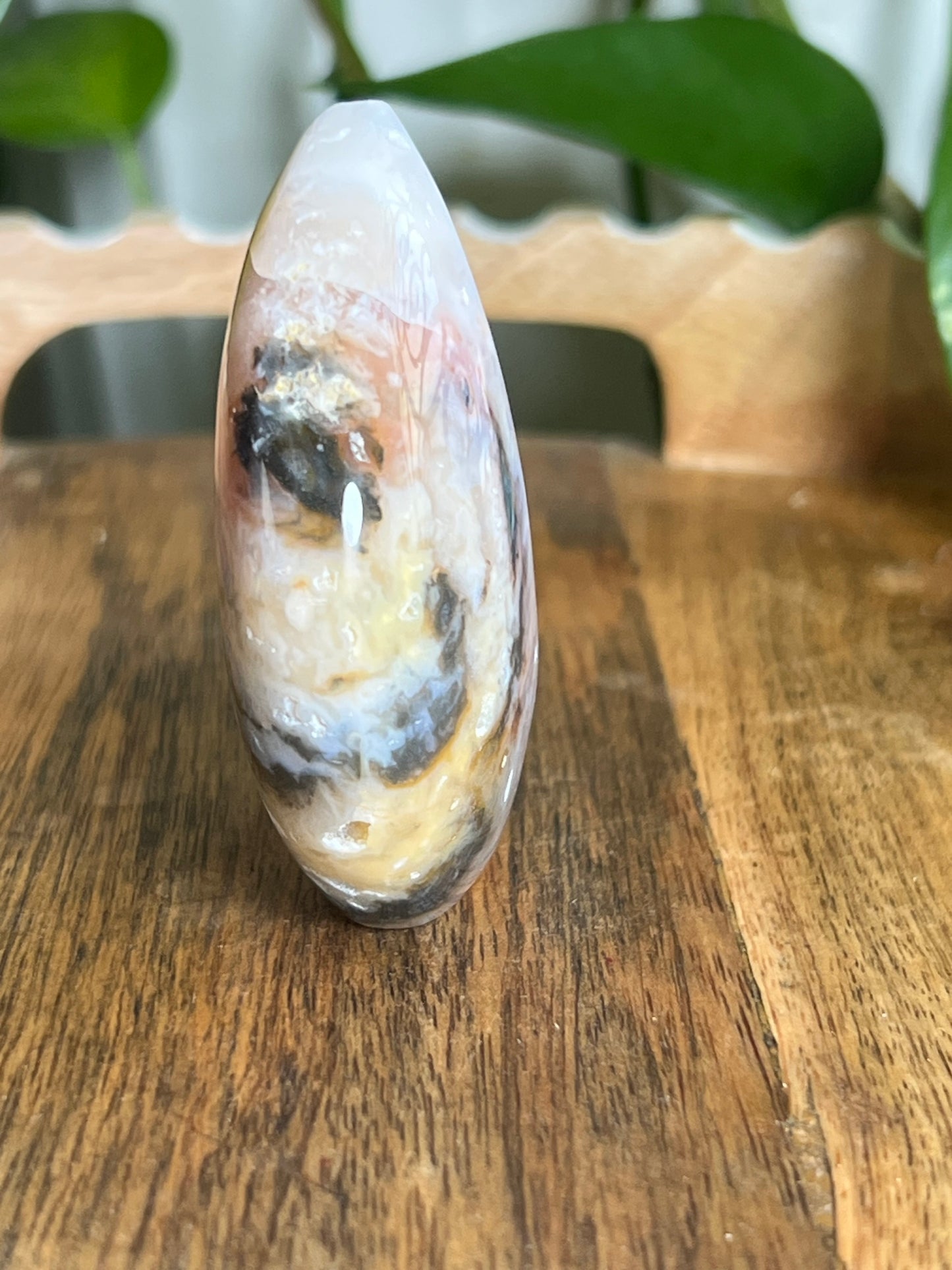 Rainbow Plume Agate Moon E
