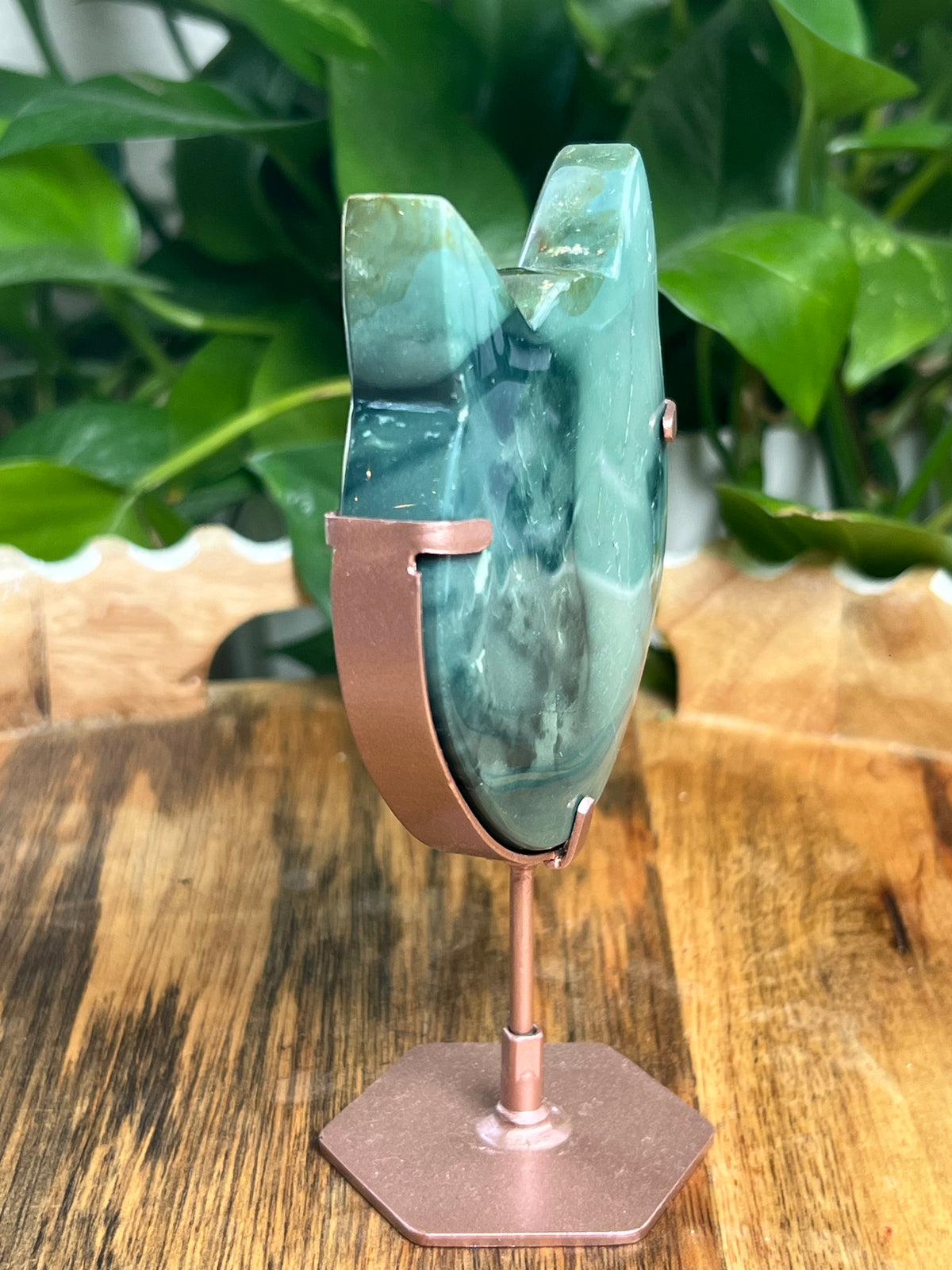 Blue Green Jasper Cat Head: NA