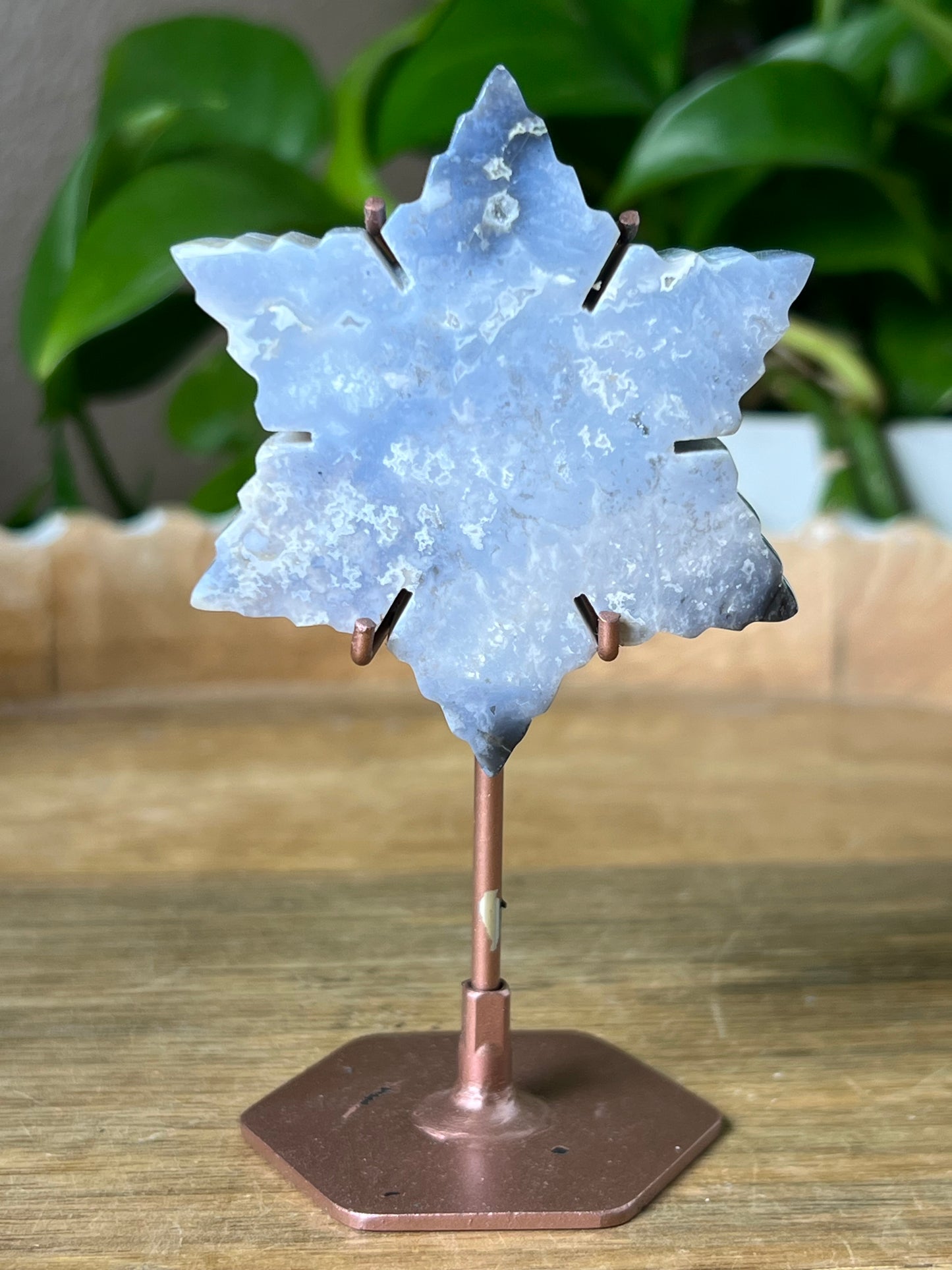 Blue Plume Agate Snowflake