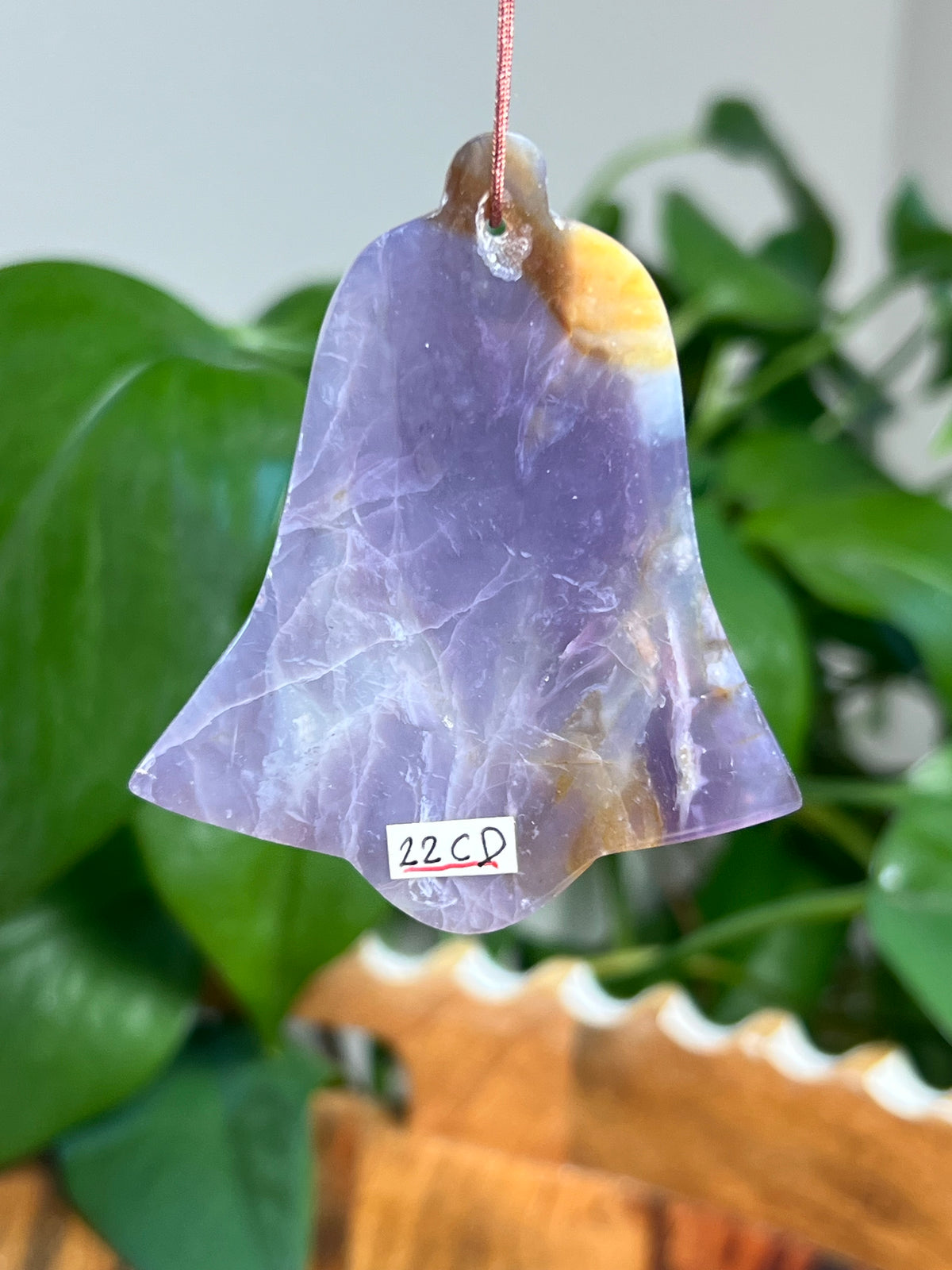 Purple Chalcedony Bell Ornaments