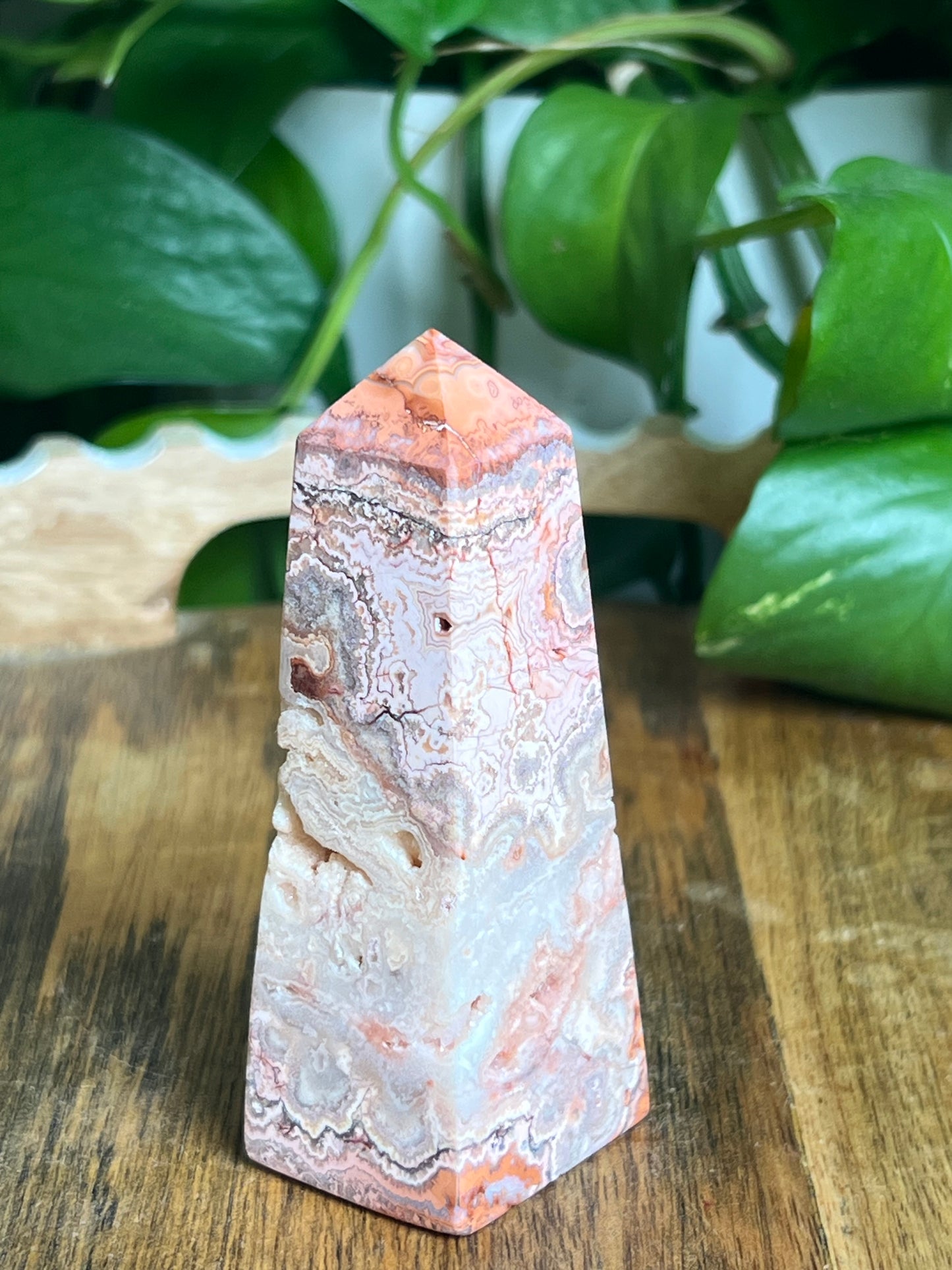 Pink Crazy Lace Agate Tower